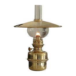 Kings County Tools - 14.5” Tall Nautical Oil Lamp with Brass Captain’s Shade