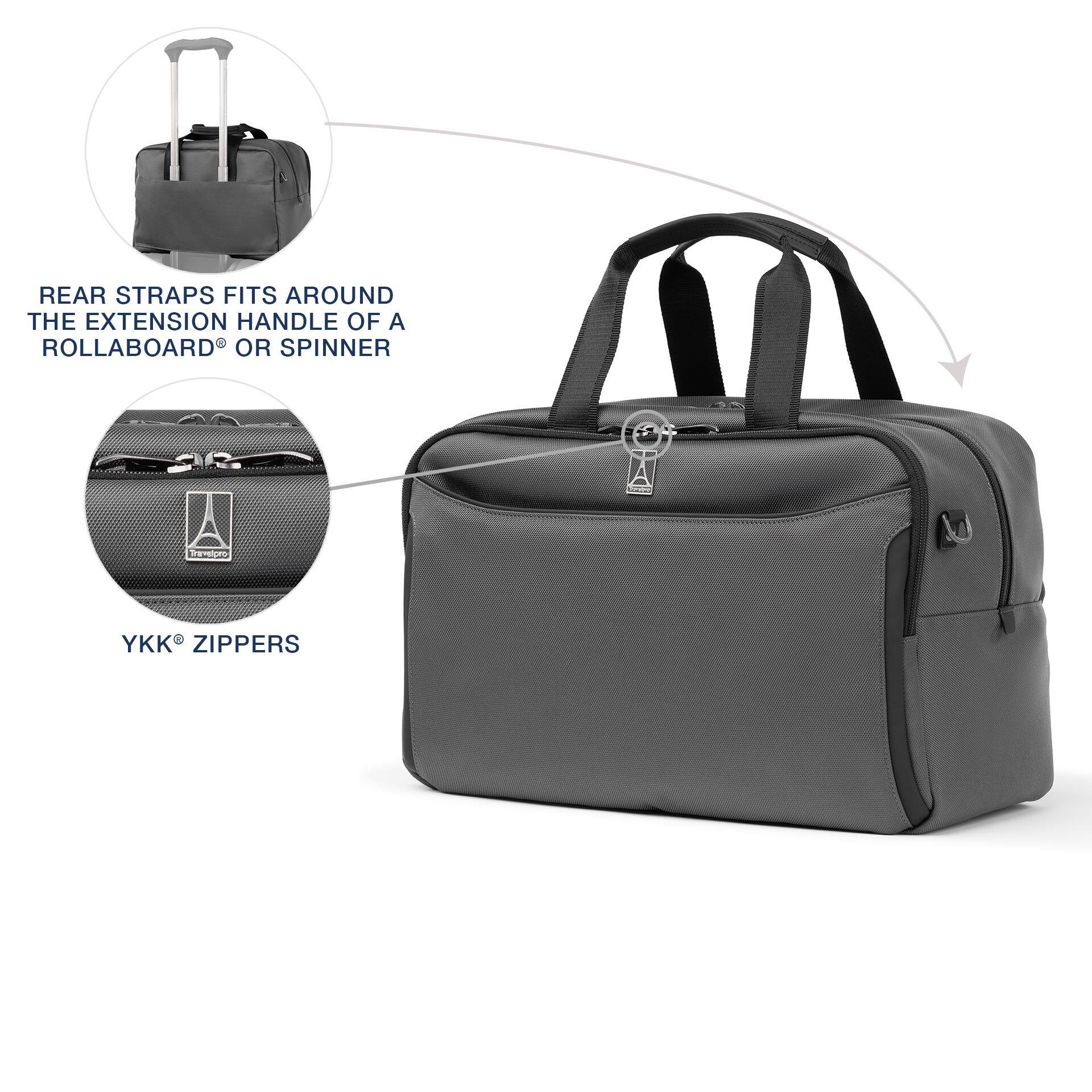 REAR STRAPS FITS AROUND THE EXTENSION HANDLE OF A ROLLABOARD® OR SPINNER

YKK® ZIPPERS