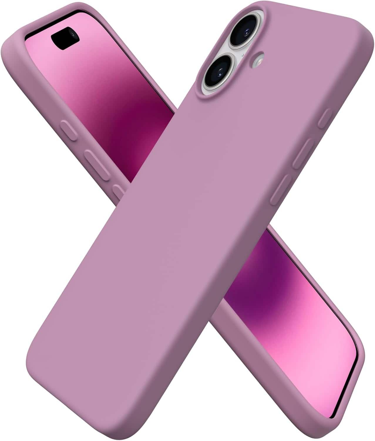 Front. Ornarto - ORNARTO Designed for iPhone 16 Plus Case 6.7", Liquid Silicone 3 Layers Full Covered Protective Cover-Lilac Purple - Lilac Purple.
