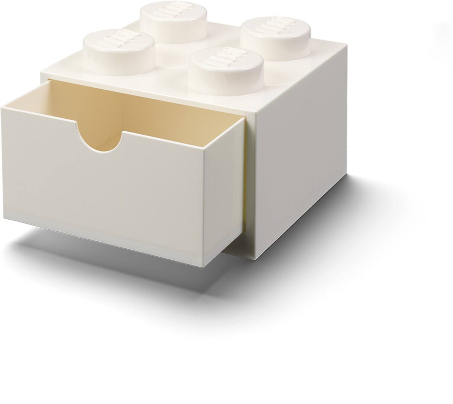 Front. Room Copenhagen - LEGO Stackable Storage: Desk Drawer with 4 Knobs, White   - Collectibles - Multicolor.