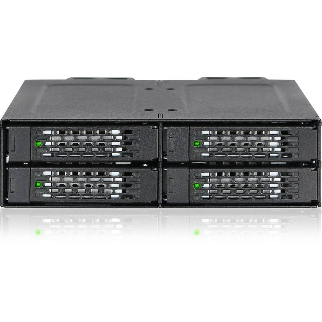 Front. Icy Dock - ToughArmor MB699VP-B V3 Drive Enclosure for 5.25" PCI Express NVMe 4.0, U.2, U.3 - SFF-8612 OCuLink Host Interface Inter.