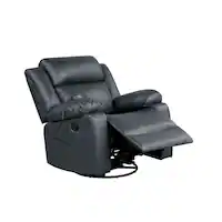Relax A Lounger - Maxima Swivel Recliner - Dark Grey - Front_Zoom