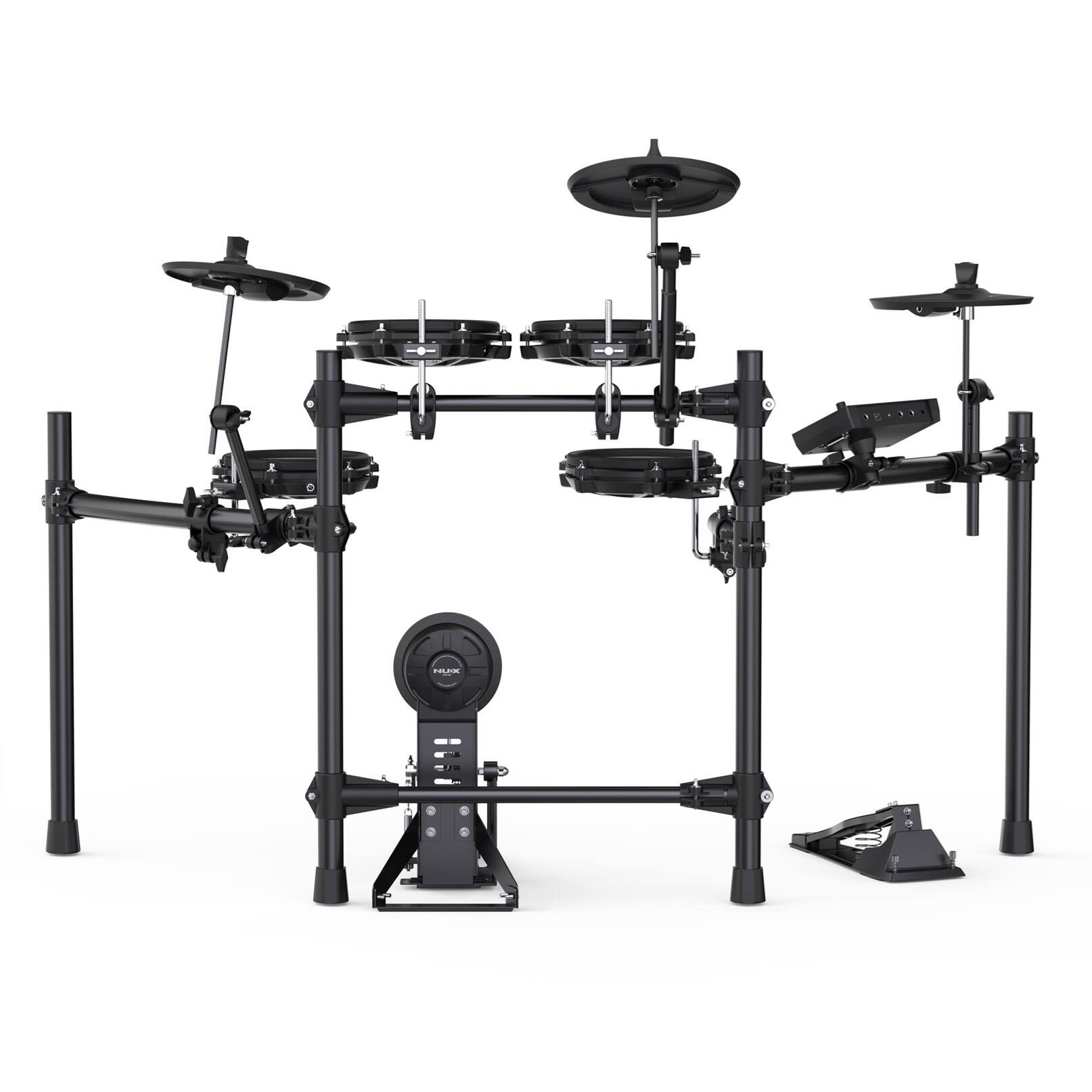 Alt View 2. NUX - NUX DM-210 All-Mesh Head Digital Drum Kit | Built-in Coach and Recording Capabilities | Great for Entry-Level Drummers - Black.