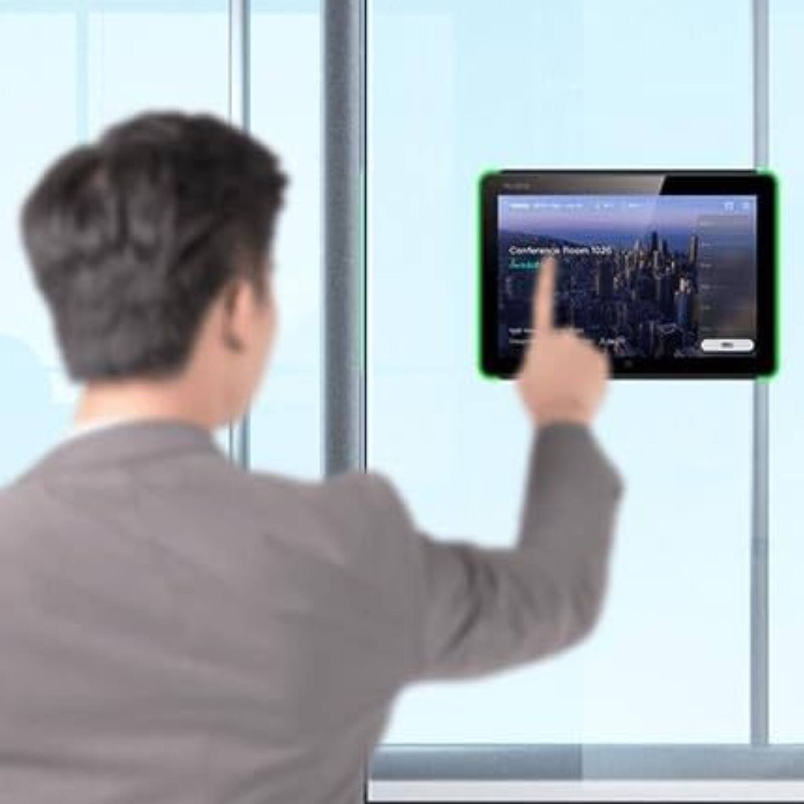 Alt View 2. Yealink - RoomPanel 8" Touch Screen Microsoft Teams® Room Scheduling Panel - PoE/Wi-Fi/Bluetooth 5.0/NFC - Wall Mount Scheduler - Black.