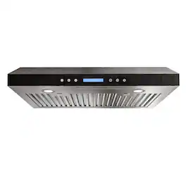 Onefly - 30 inches - Externally Vented - Under cabinet Range Hood - Black Tempered Glass