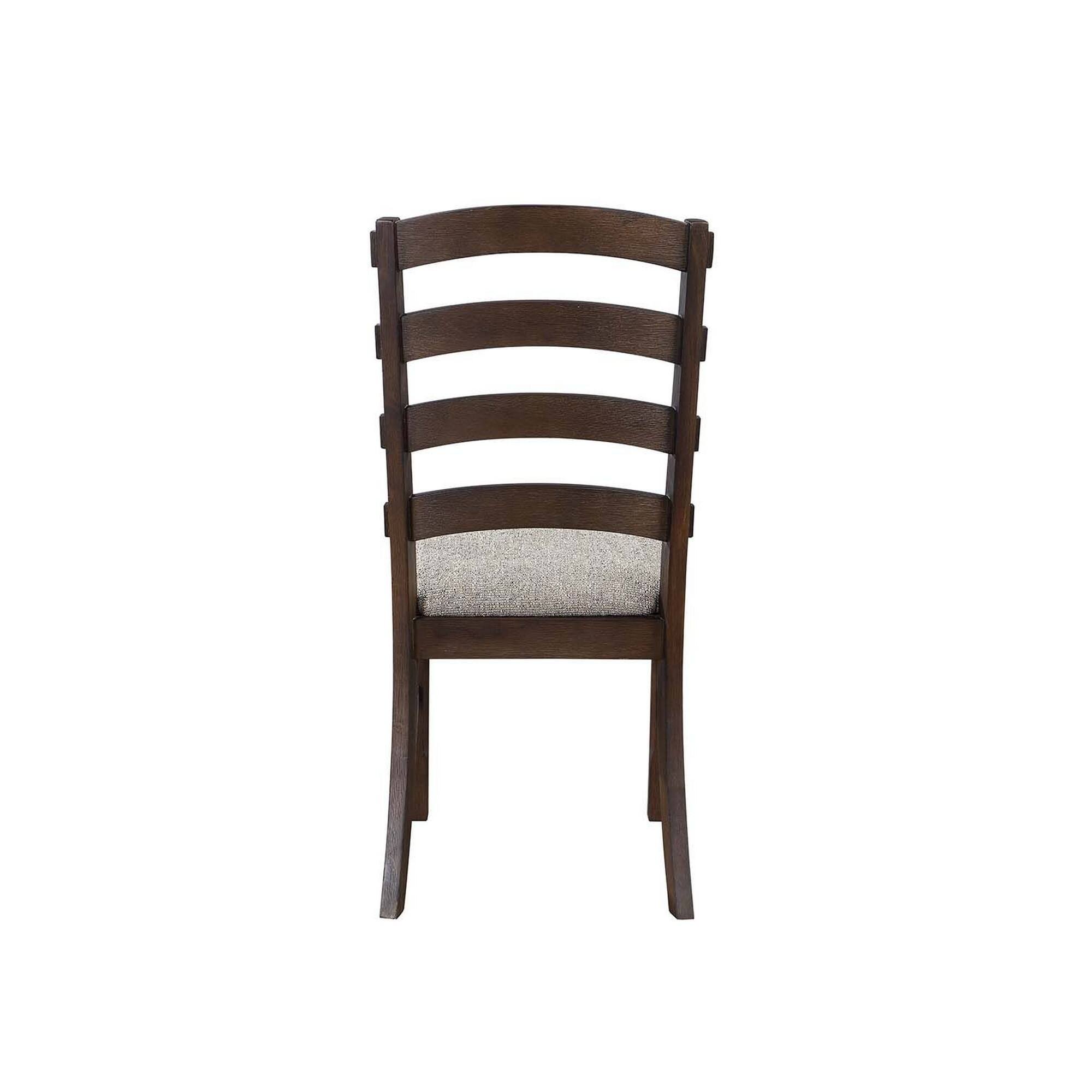 Alt View 3. Manhattan Lane - 19 Inch Solid Wood Dining Chair, Curved Ladderback, Set of 2 - Brown , Gray.