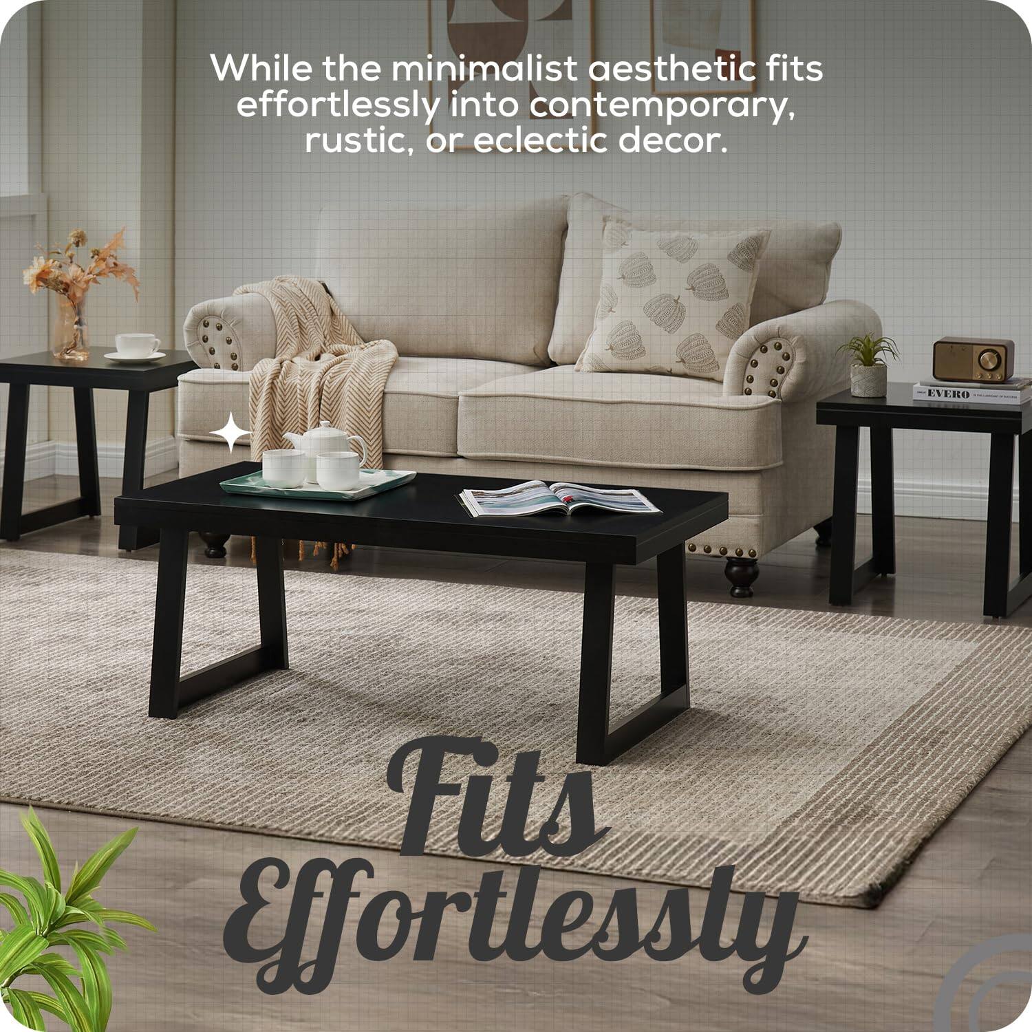 While the minimalist aesthetic fits effortlessly into contemporary, rustic, or eclectic decor.

Fits Effortlessly