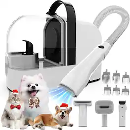 THIRSTY TURTLE - Dog Grooming Kit with Vacuum, Clippers, and 12,000Pa Pet Hair Removal Brush