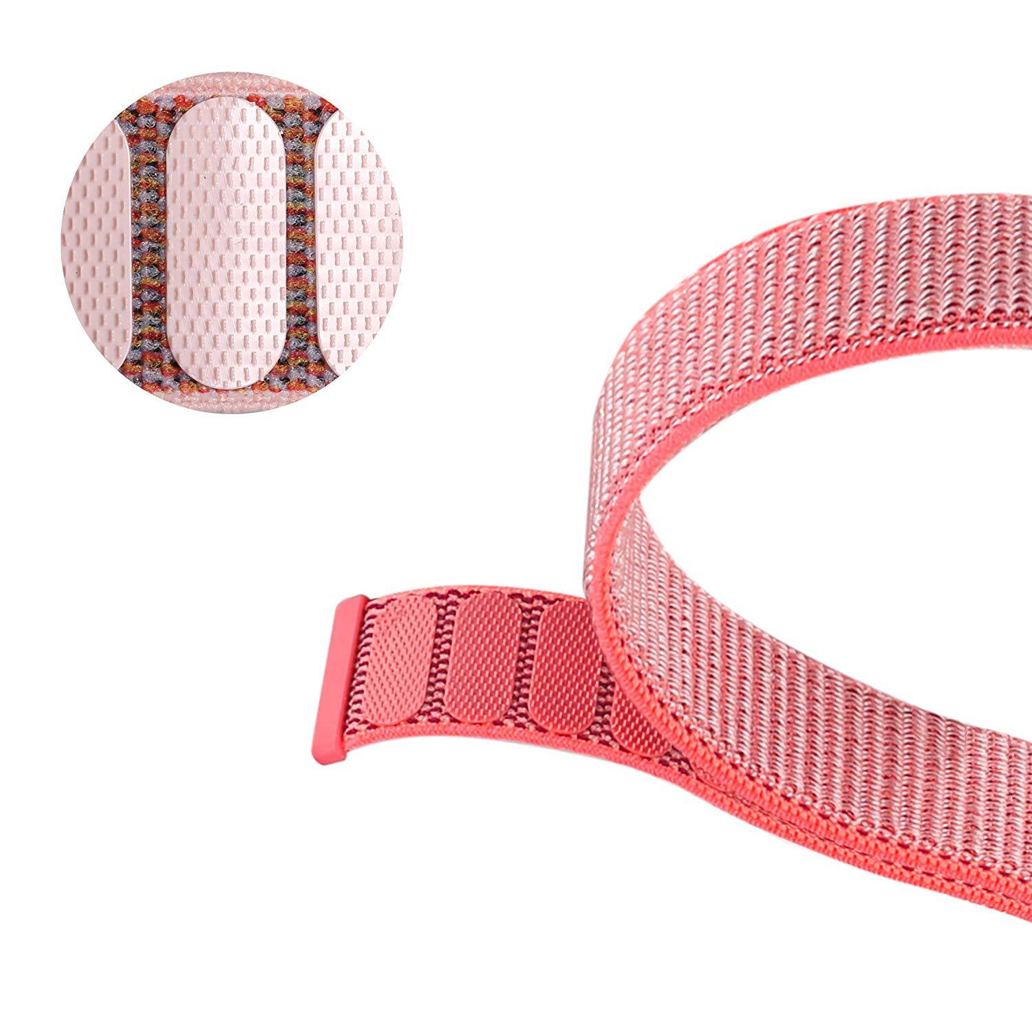 Left. StrapsCo - Everyday Nylon Sport Strap Watch Band For Fitbit Versa & Versa 2 - Neon Pink.
