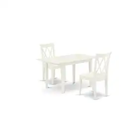 East West Furniture - Dining Table- Dining Chairs - Brown