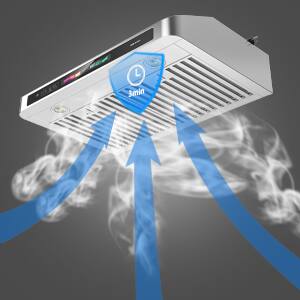 Alt View 4. COWLOWN - 36in Under Cabinet Range Hood 900 CFM Voice Gesture Touch 4-Speed Fan Stainless Steel LED Baffle Filters - Stainless Steel.