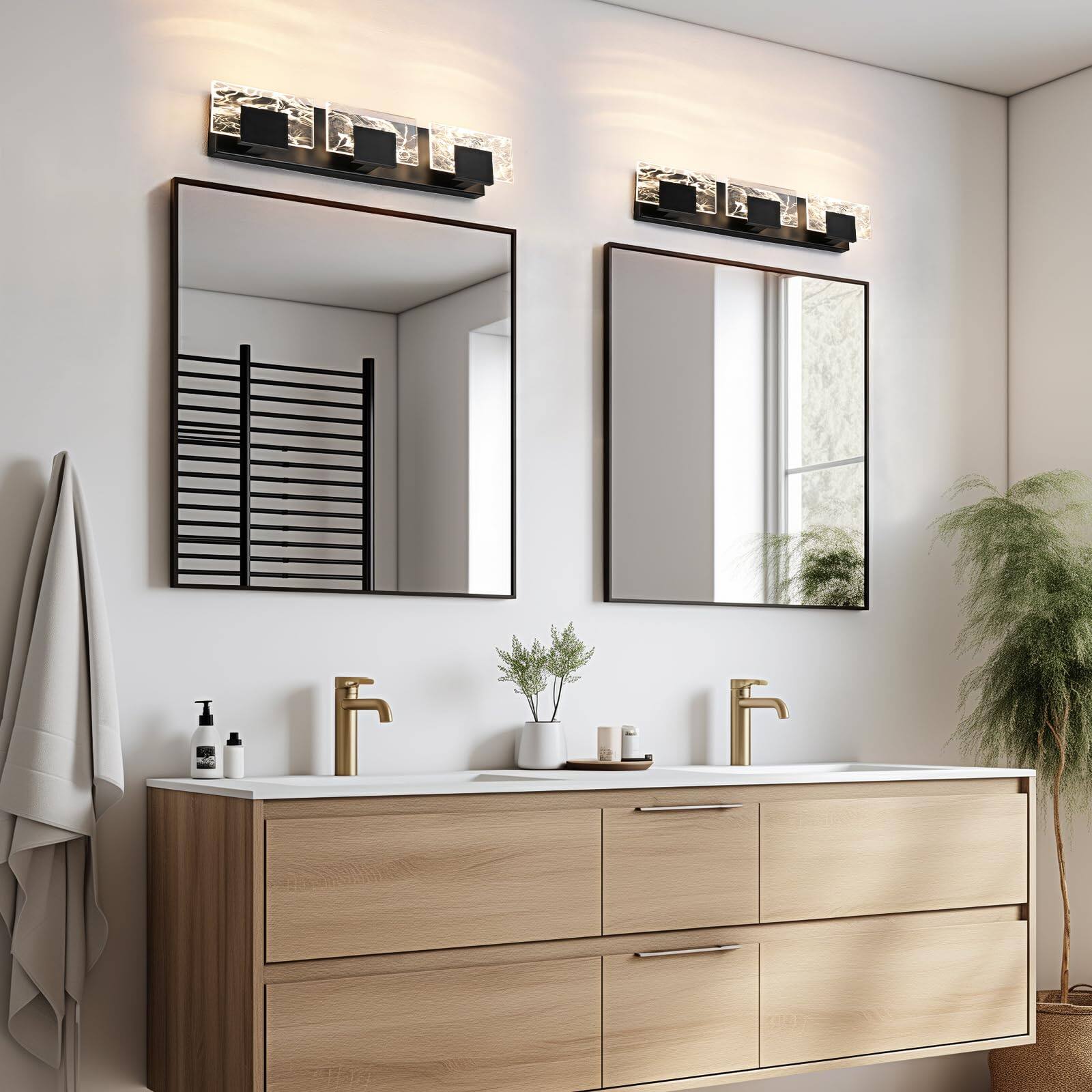 Alt View 1. TECH SAFARI - Led Bathroom Vanity Light n Matte Modern Lighting Fixtures Contemporary Smoke Design Wall Lights Fixture - Black 3 Light.