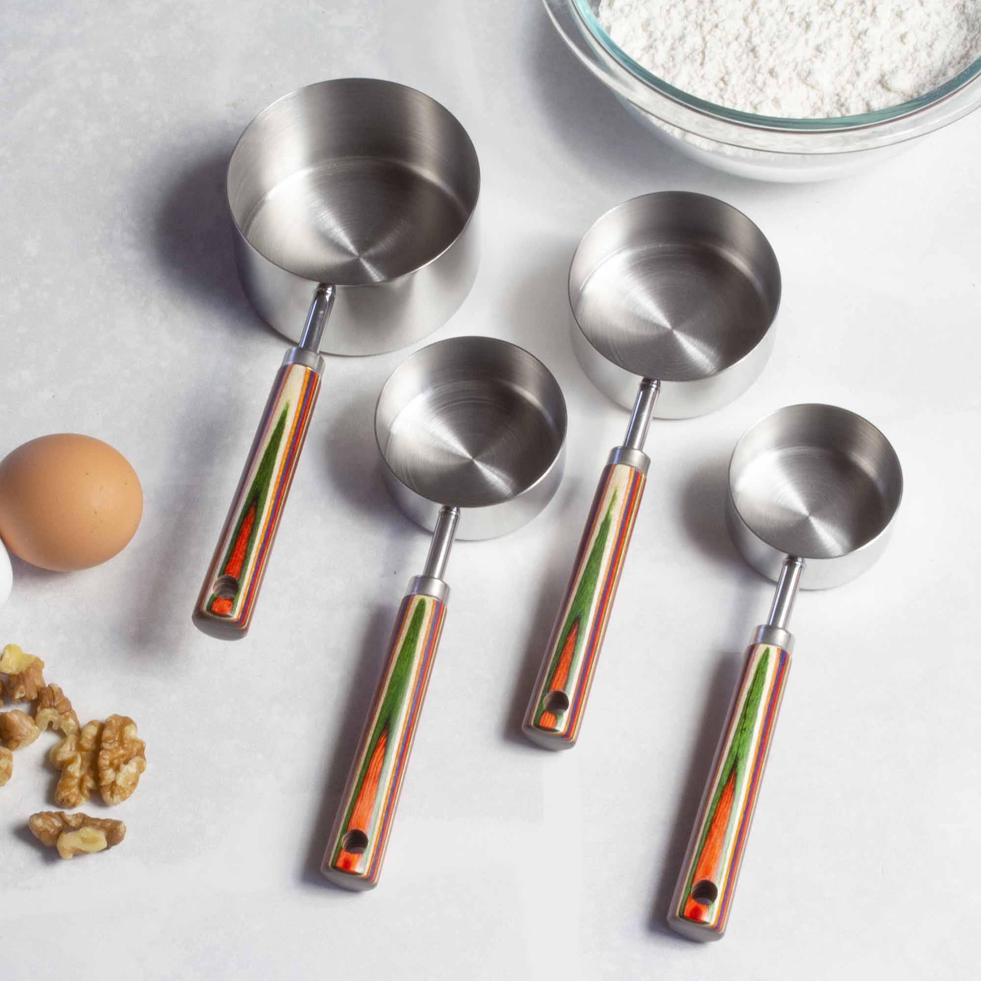 Alt View 1. Baltique - Marrakesh Collection 4-Piece Measuring Cup Set - Red, Blue, Green, Orange.