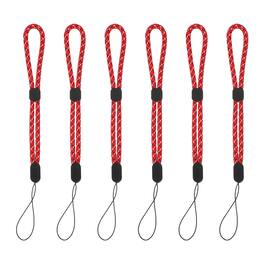 Unique Bargains - Camera Wrist Strap, 6pcs Adjustable Nylon Wristlet Lanyard String for Camera Keys Keychain Phone USB Wallet - Red Jacquard