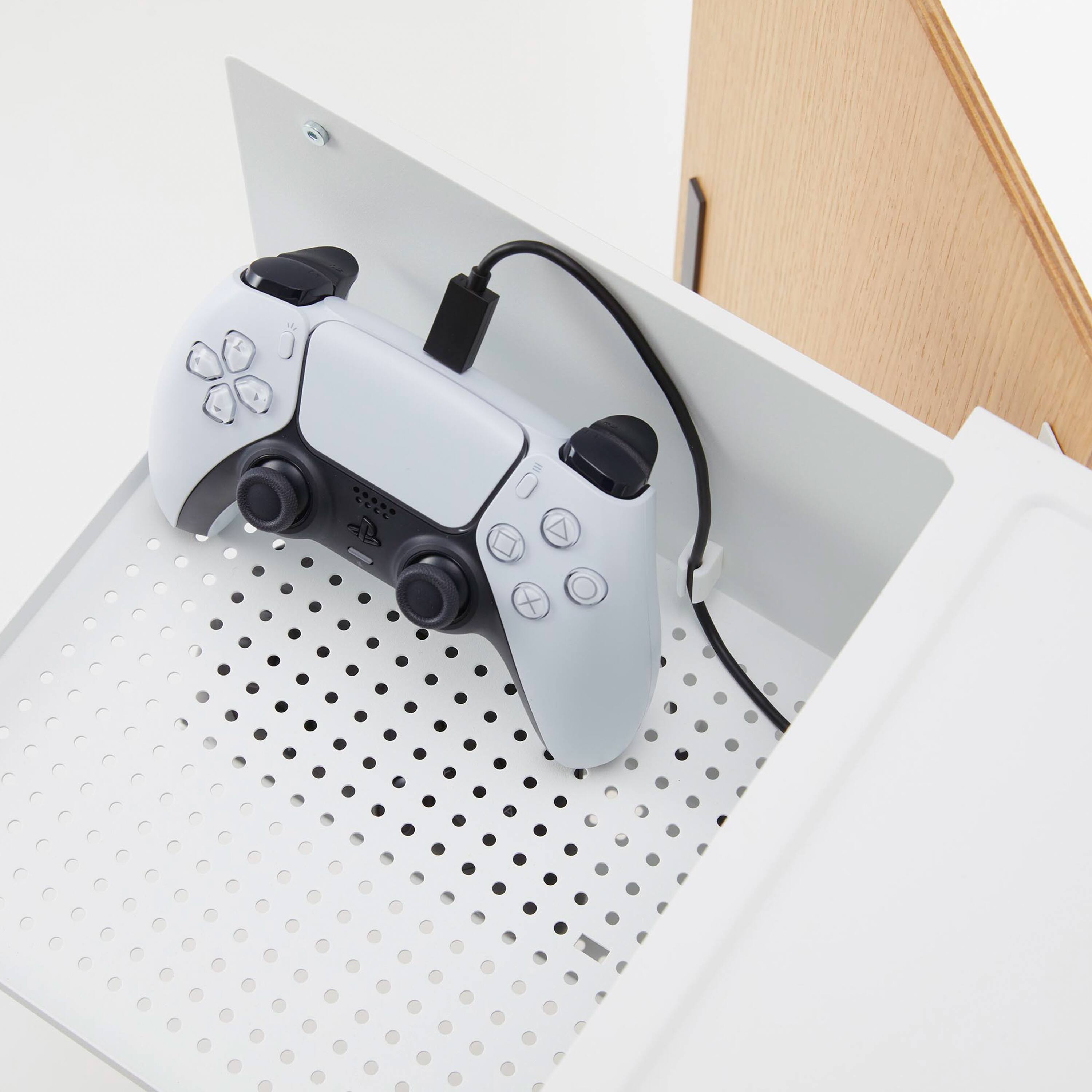 Alt View 4. Yamazaki Home - Video Game Storage Cabinet - Steel - White.