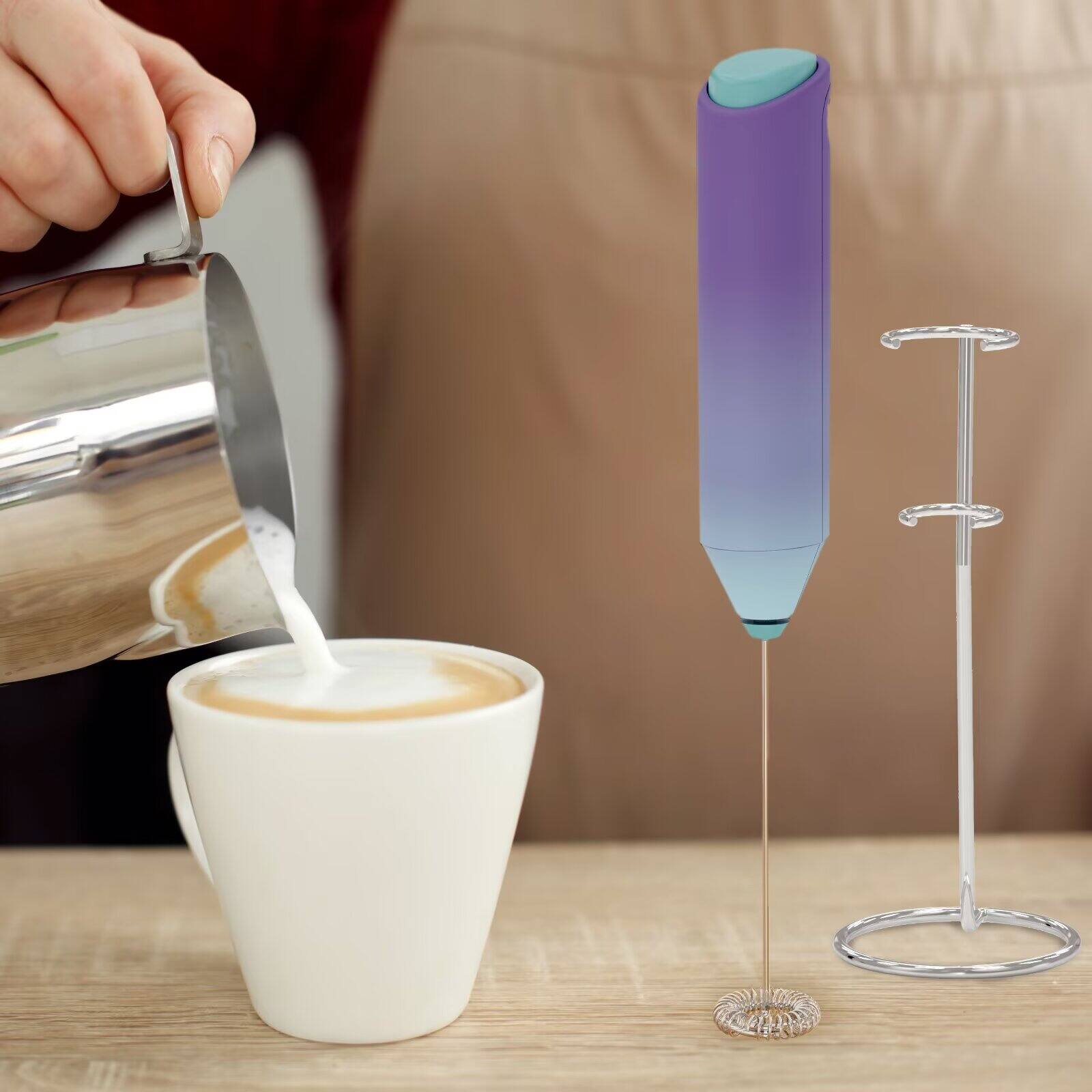 Back. Tooloton - Handheld Milk Frother, Mini Foam Maker for Coffee, Matcha and Hot Chocolate, Stand Included, North Light - North Light.