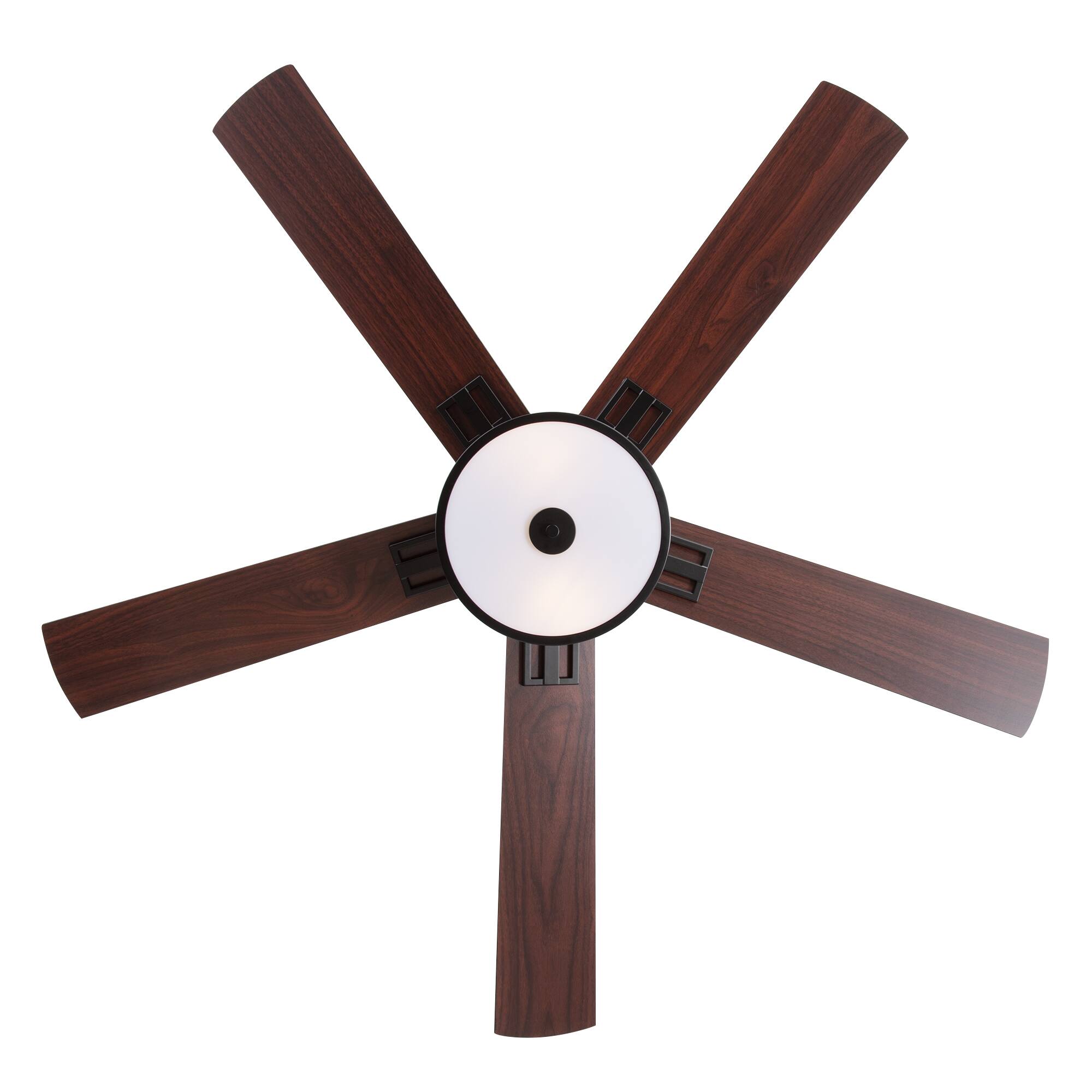 Alt View 10. Breezary - 52-Inch Ceiling Fan with Light Fixture, 5 Reversible Plywood Blades, DC Remote Control, 5/10-Inch Downrods, Indoor Use - Matte Black and Walnut.