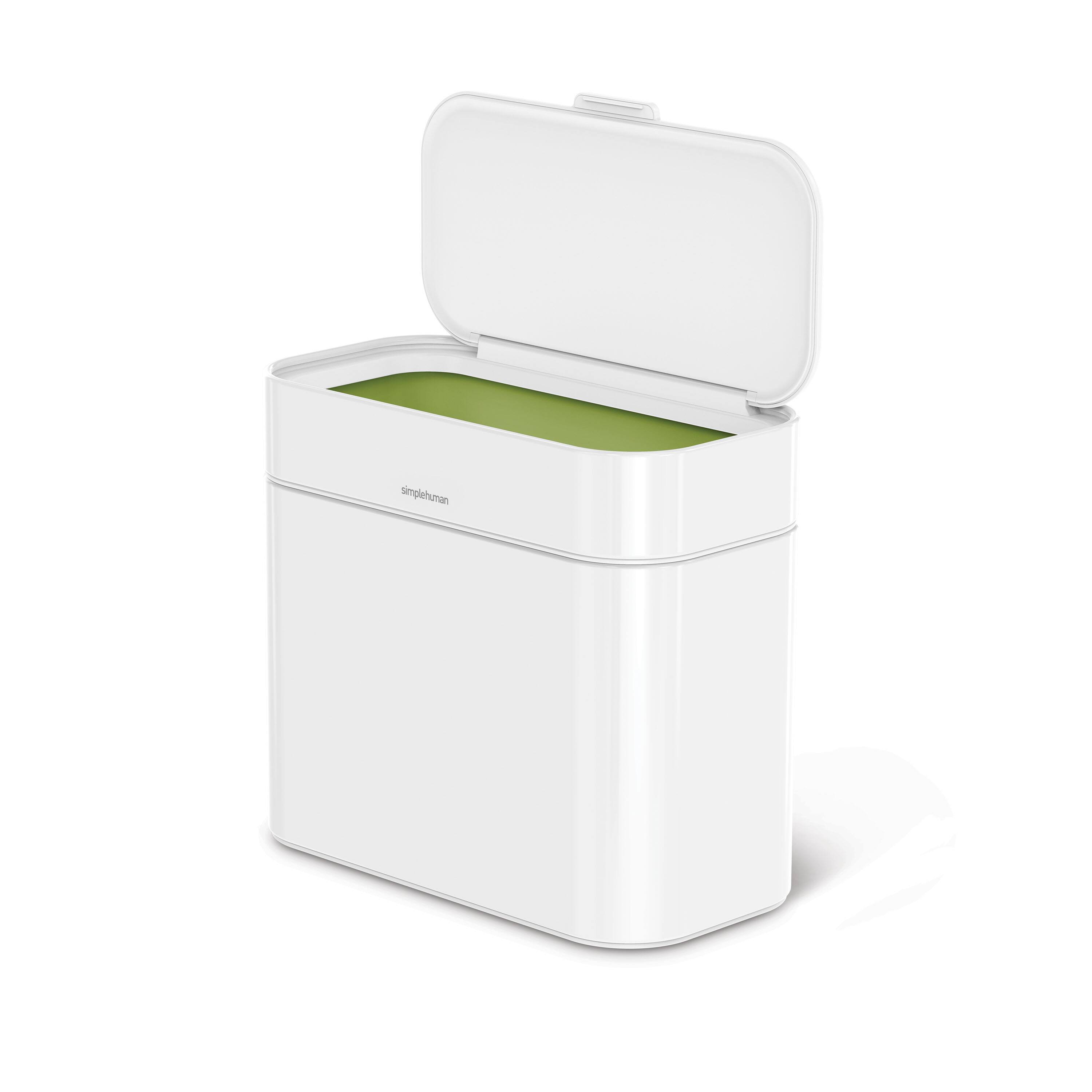 Alt View 2. simplehuman - 4L compost caddy, white steel - White.