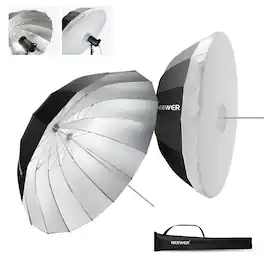 Neewer - 65" Parabolic Silver Umbrella with Diffuser, Quick Fold, w/ Bag, NS3U