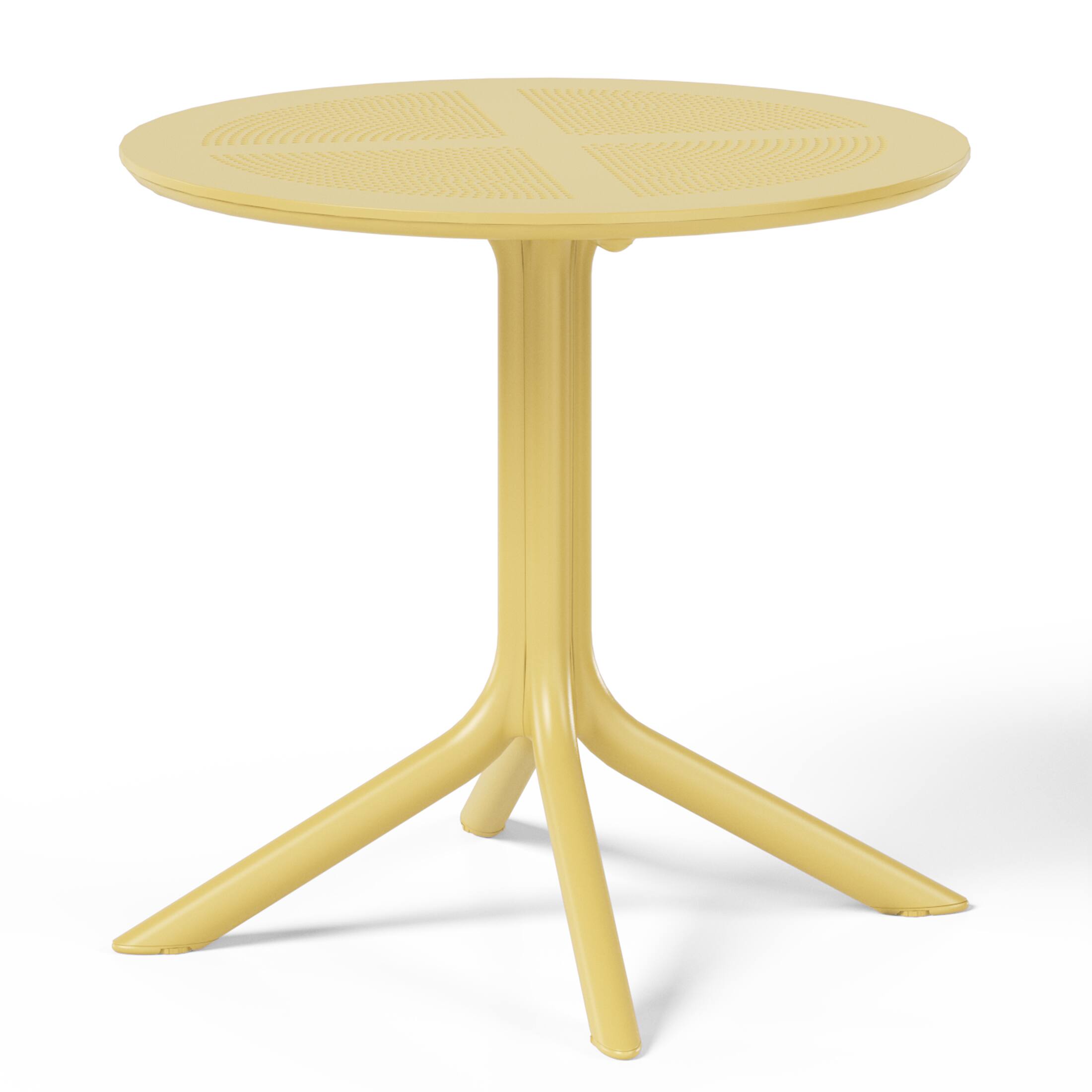 Left. WestinTrends - WestinTrends Playa 31.5" Round Plastic Outdoor Patio Dining Table for 4 - Yellow.