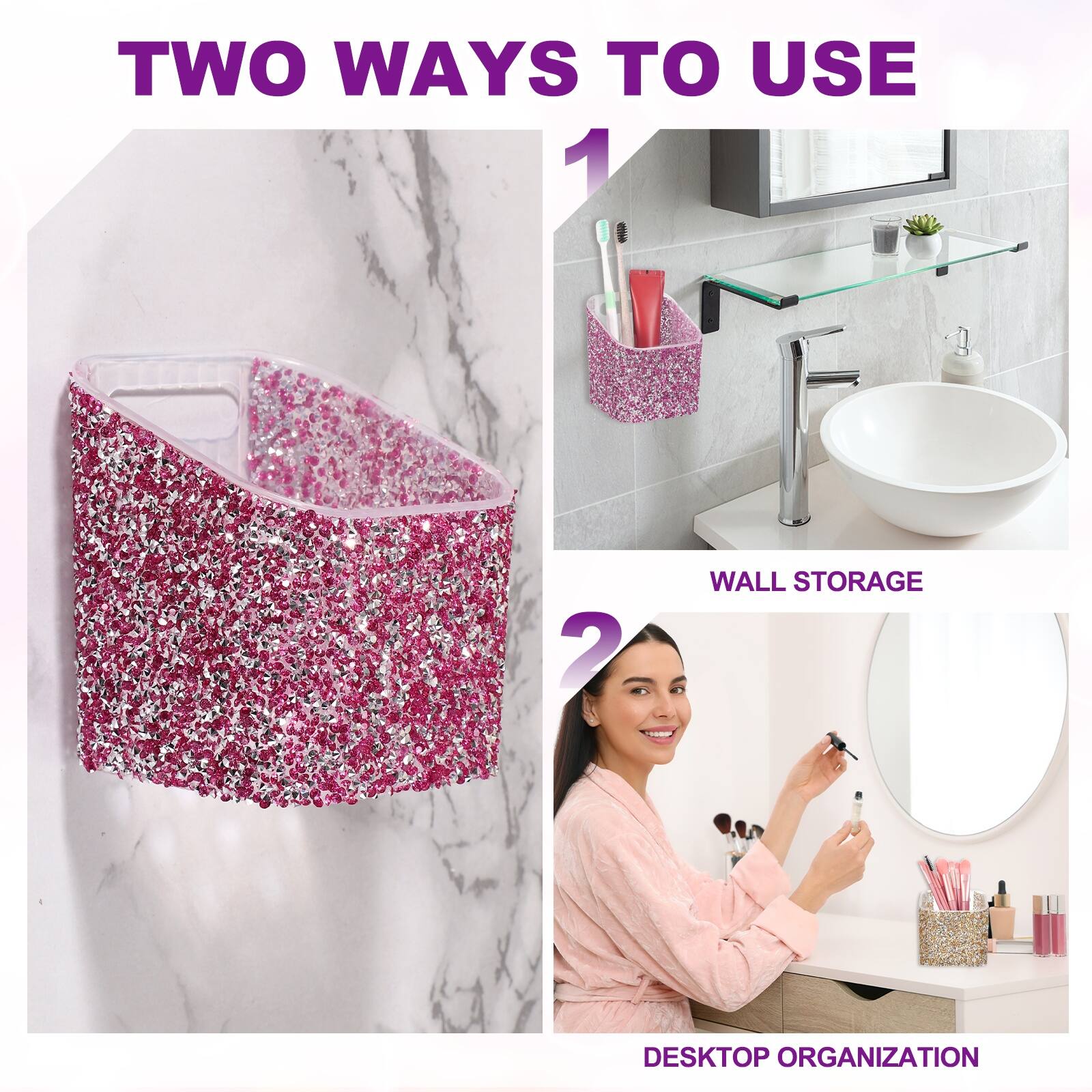 TWO WAYS TO USE

1. WALL STORAGE
2. DESKTOP ORGANIZATION