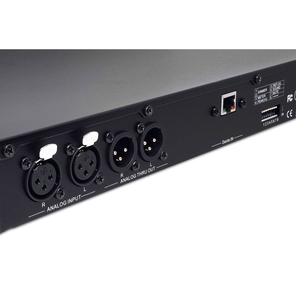 REFLUK
1 DIMMER
2 METER
3 PEAKUV
4 SOUND
5 MUTE
6 FC
7 MODE
8 OI
CE: 12345678

Dante IN
ANALOG INPUT L R
ANALOG THRU OUT L R