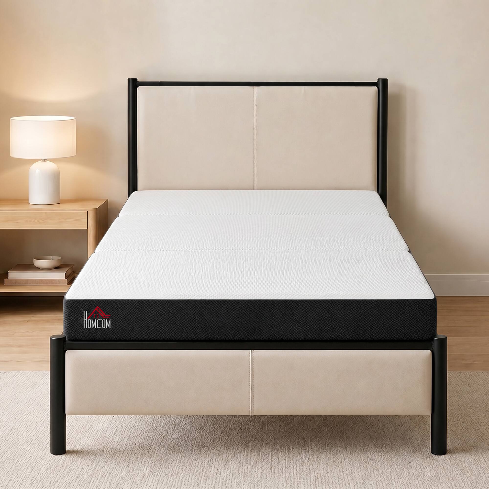 Alt View 8. Homcom - Mattress, 6 Inch Memory Foam Mattress for Guest, Camping, RV, Travel, Yoga, Made in USA - White.