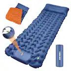 Front. CAMULAND - Sleeping Pad for Camping Backpacking Hiking - Blue Orange.
