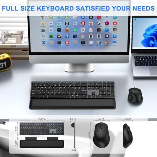 FULL SIZE KEYBOARD SATISFIED YOUR NEEDS

31 - # 1 - . . - . . - - - - 16.09in 0.74in 2.87in 1.69in 4.7in 0 0 4.06in 0.2in