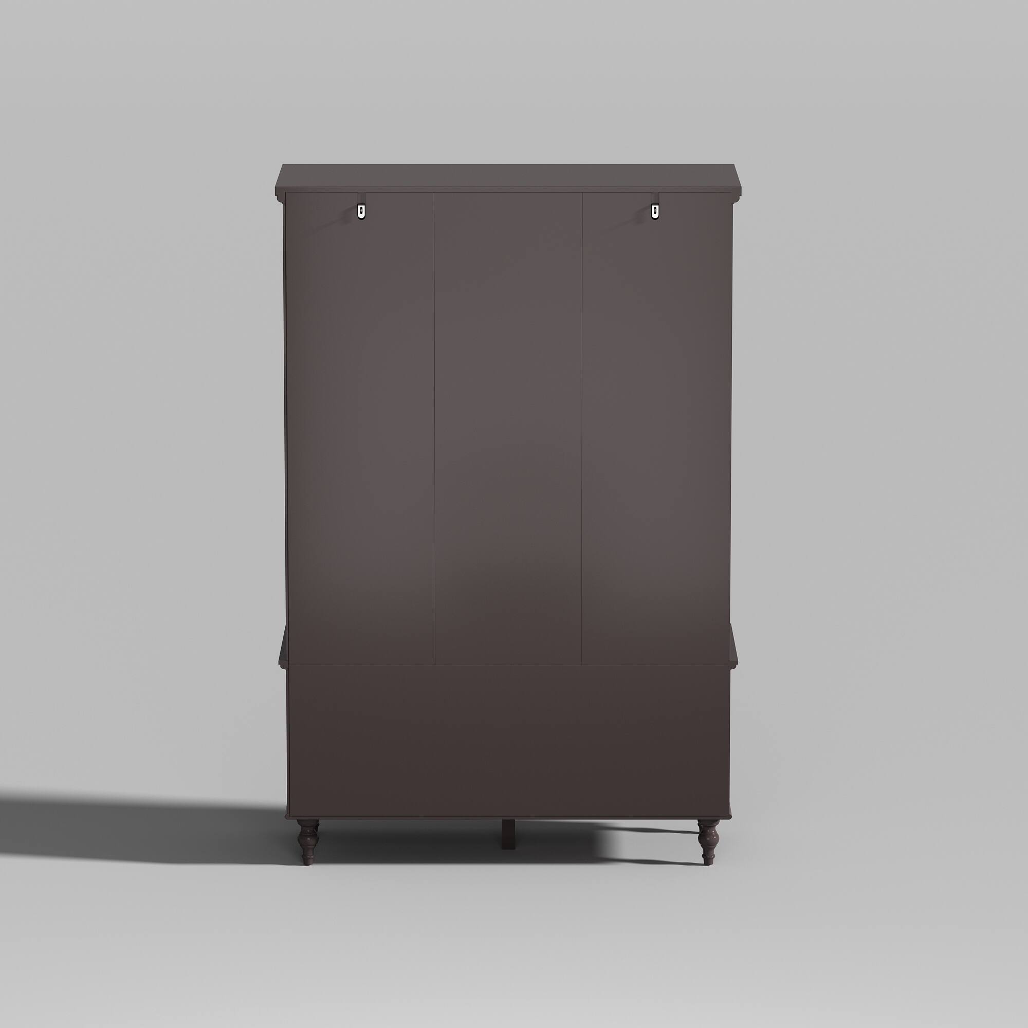 Back. FUFU&GAGA - FUFU&GAGA Wood - Look Wardrobe: Timeless Storage with Glass Accents - Brown.