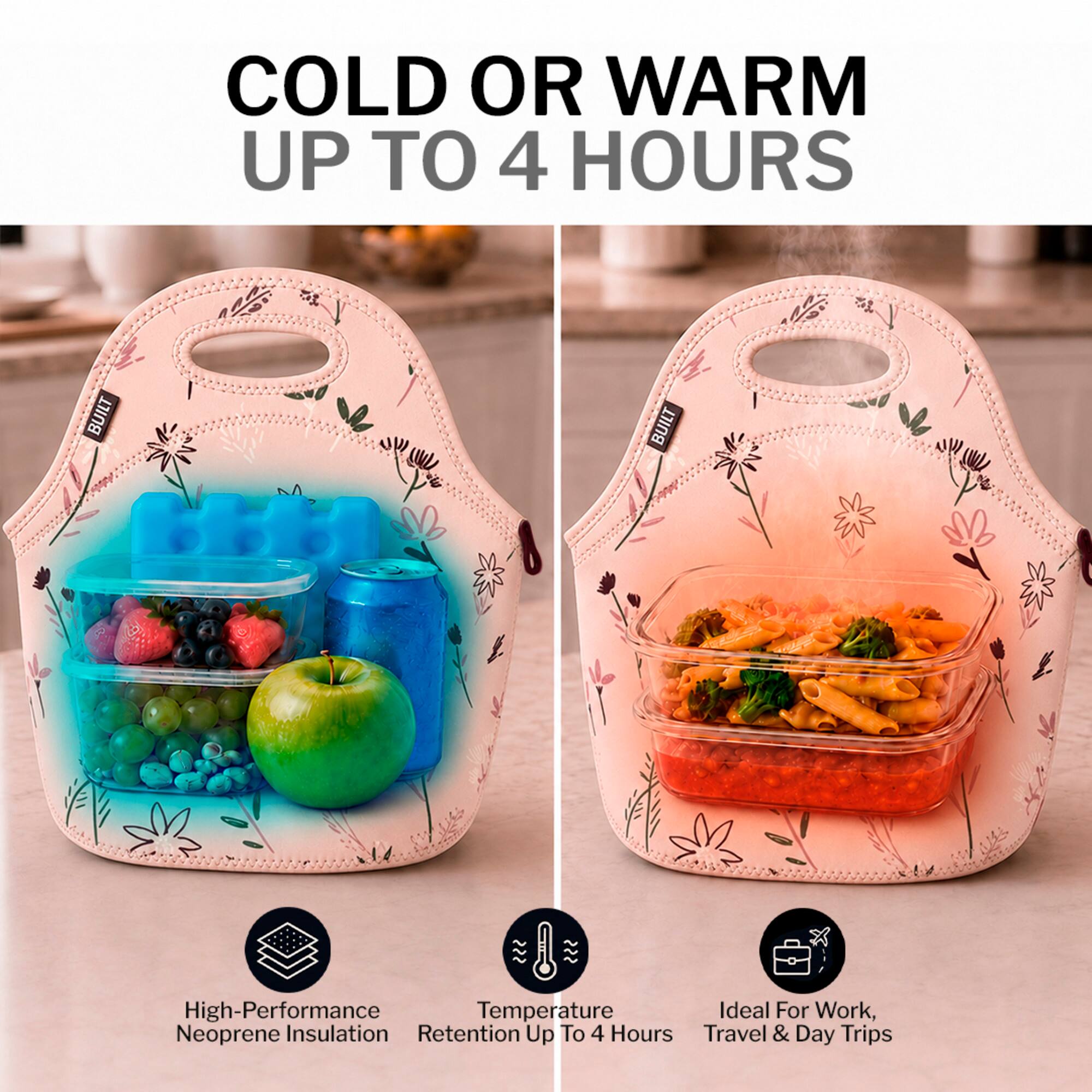 COLD OR WARM UP TO 4 HOURS

BUILT

High-Performance Temperature Ideal For Work, Neoprene Insulation Retention Up To 4 Hours Travel & Day Trips