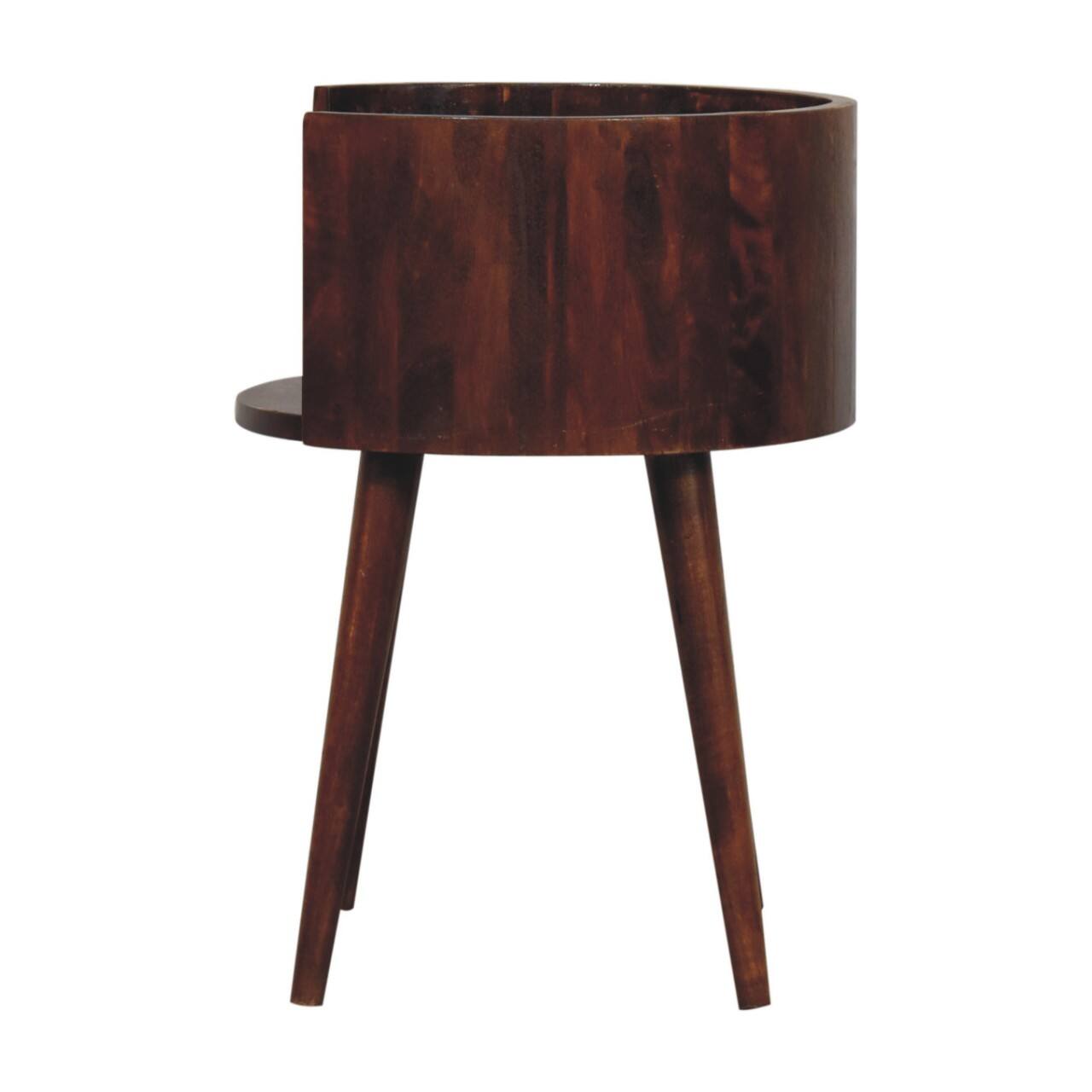 Alt View 5. Artisan Furniture - Artisan Furniture Solid Wood Chestnut Round Open Slot Bedside, Brown - Brown.