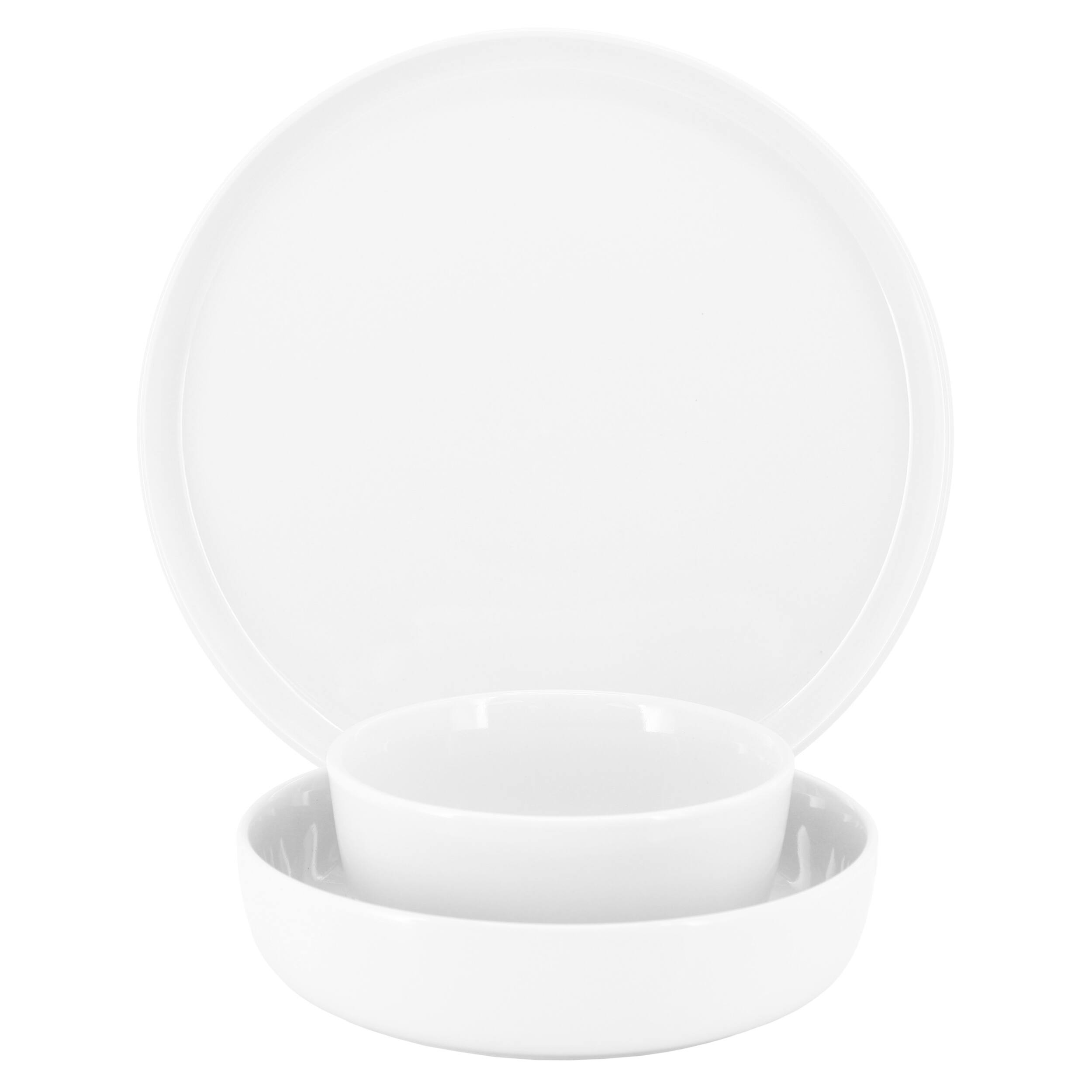 Alt View 1. Elama - Elama Duncan 18 Piece Porcelain Dinnerware Set in White - White.