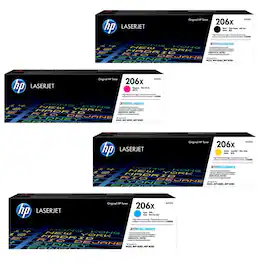 HP - Genuine 206X 4-Pack Toner Cartridge Set (Black, Cyan, Magenta, Yellow)