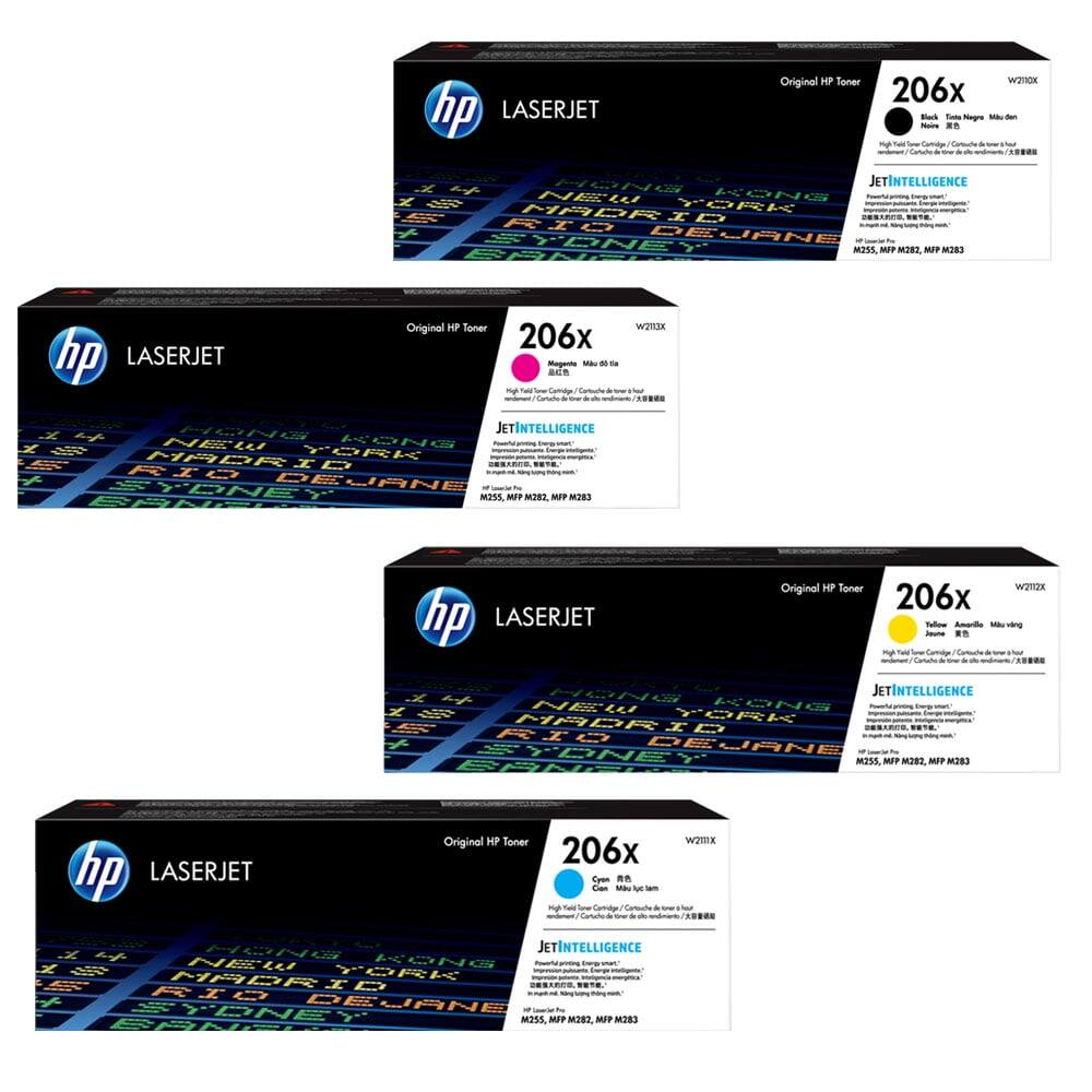 HP - Genuine 206X 4-Pack Toner Cartridge Set (Black, Cyan, Magenta, Yellow)