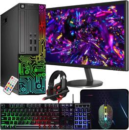 Dell - Refurbished Excellent - OptiPlex RGB Desktop PC Combo, Intel i5 up to 3.6GHz, 16GB RAM, 512GB SSD, New 24'' Monitor, WiFi 6 & BT, Win11 Pro - Black