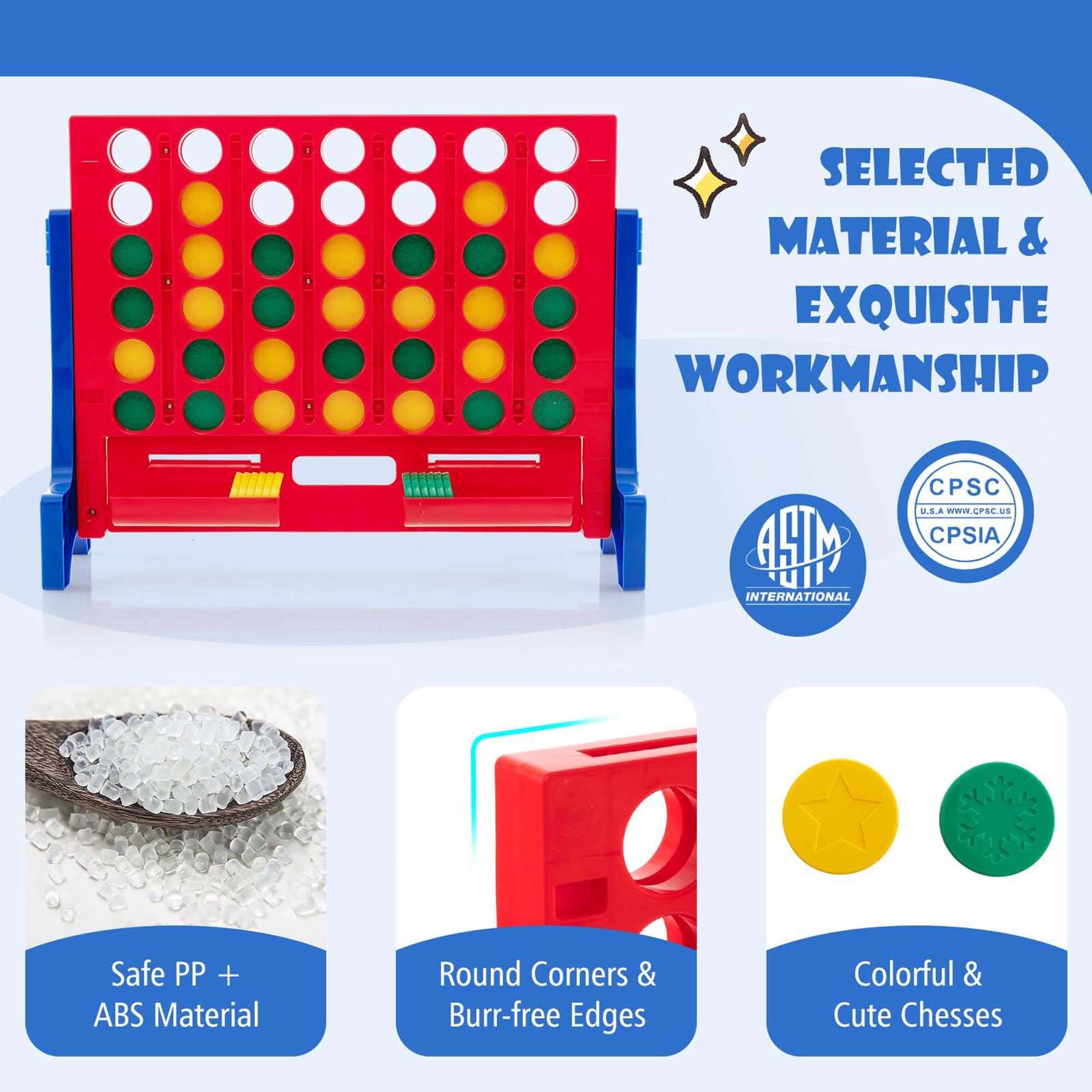 SELECTED MATERIAL & EXQUISITE WORKMANSHIP

- Safe PP + ABS Material
- Round Corners & Burr-free Edges
- Colorful & Cute Chesses

INTERNATIONAL
CPSIA
CPS&C
U.S.A. WWW.CPSC.GOV