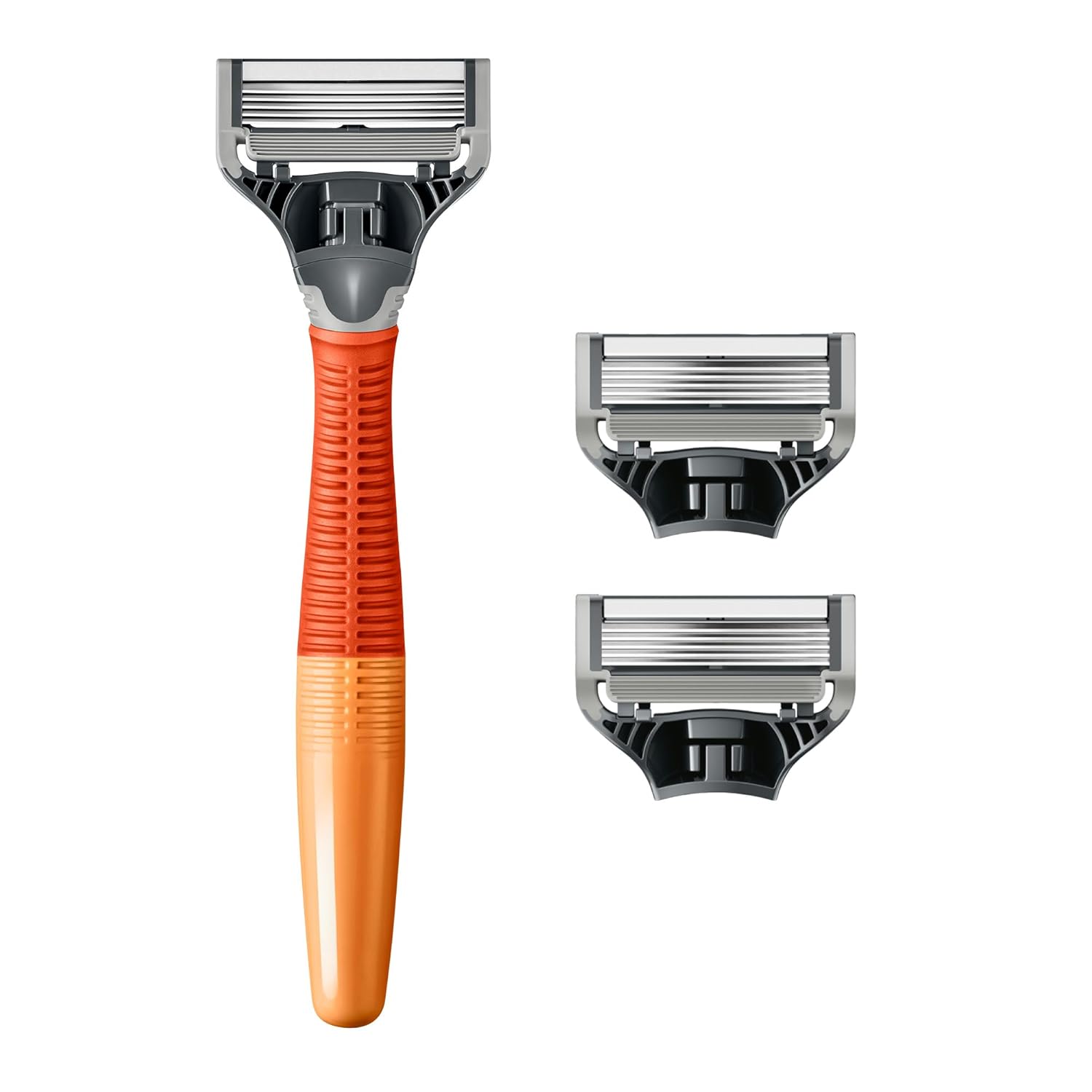 Front. Dazzed Corner - Original Shaving Kit for Men – Razor Handle - Orange.