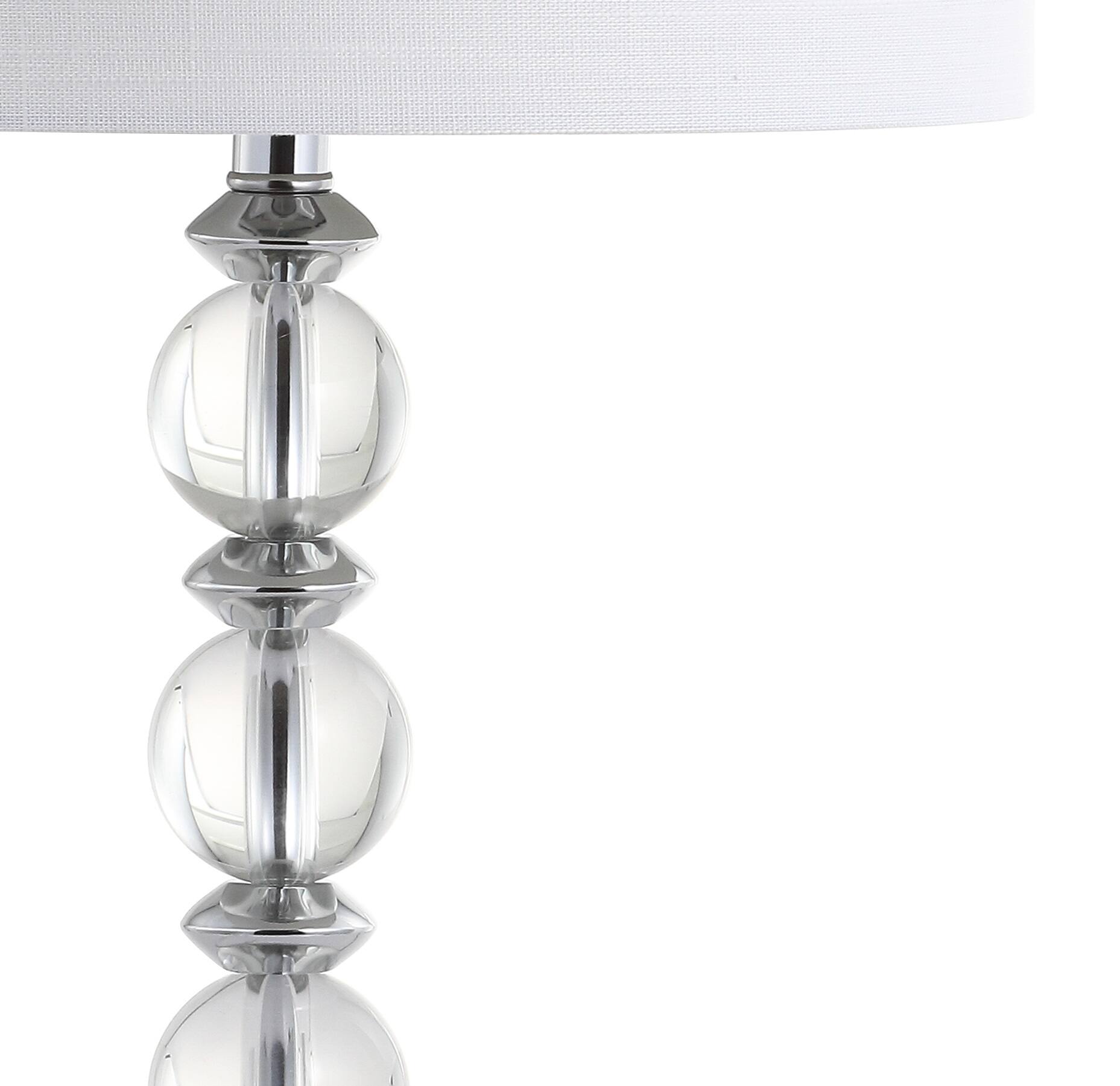 Alt View 3. Jonathan Y - Paul 26" Crystal/Metal LED Table Lamp, Clear/Chrome (Set of 2) - Clear/Chrome.