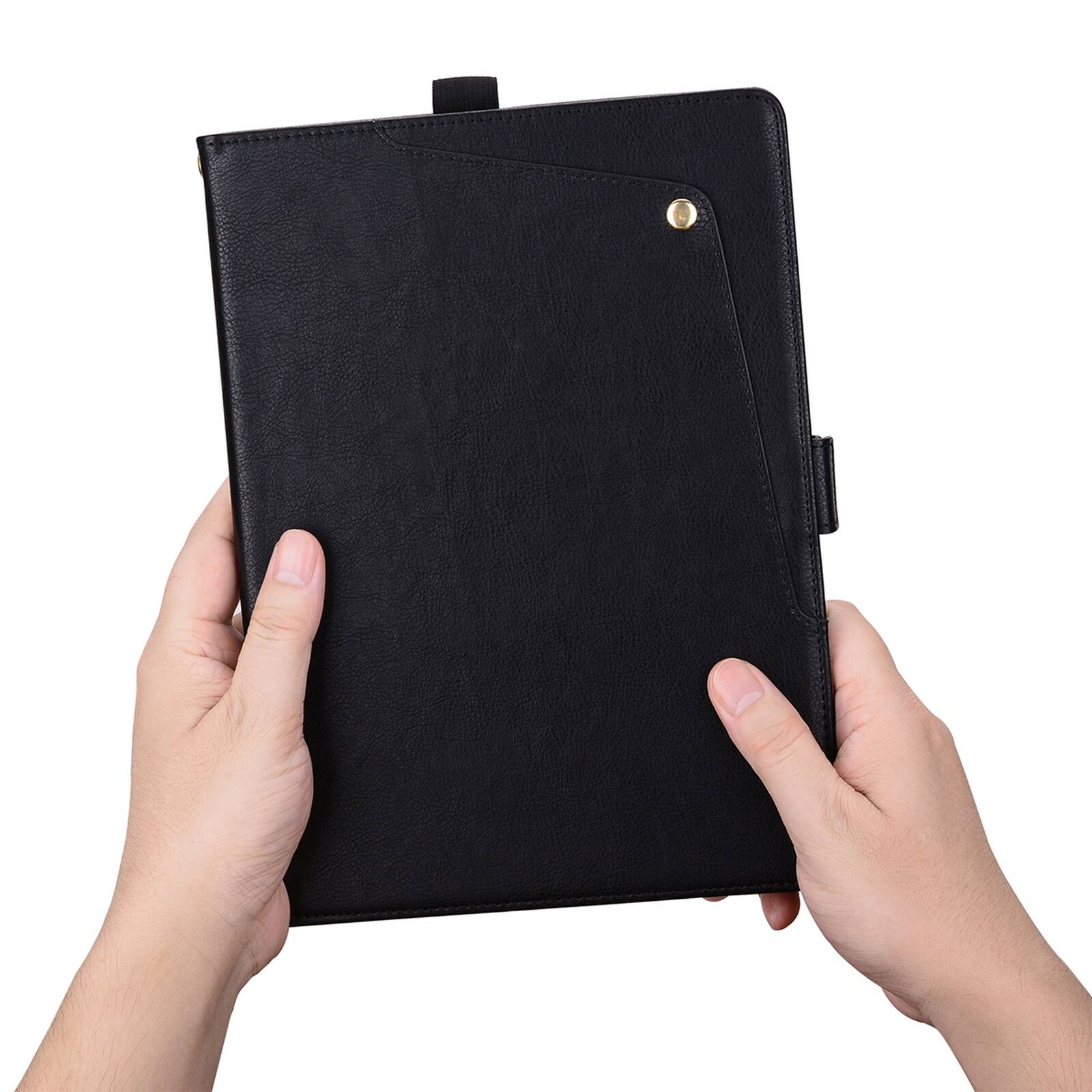 Alt View 6. Dteck - Case For Apple iPad mini (A17 Pro) 2024/iPad mini 6th Business Premiun Leather Folio Adjustable Stand Card Slots Cover - Black.