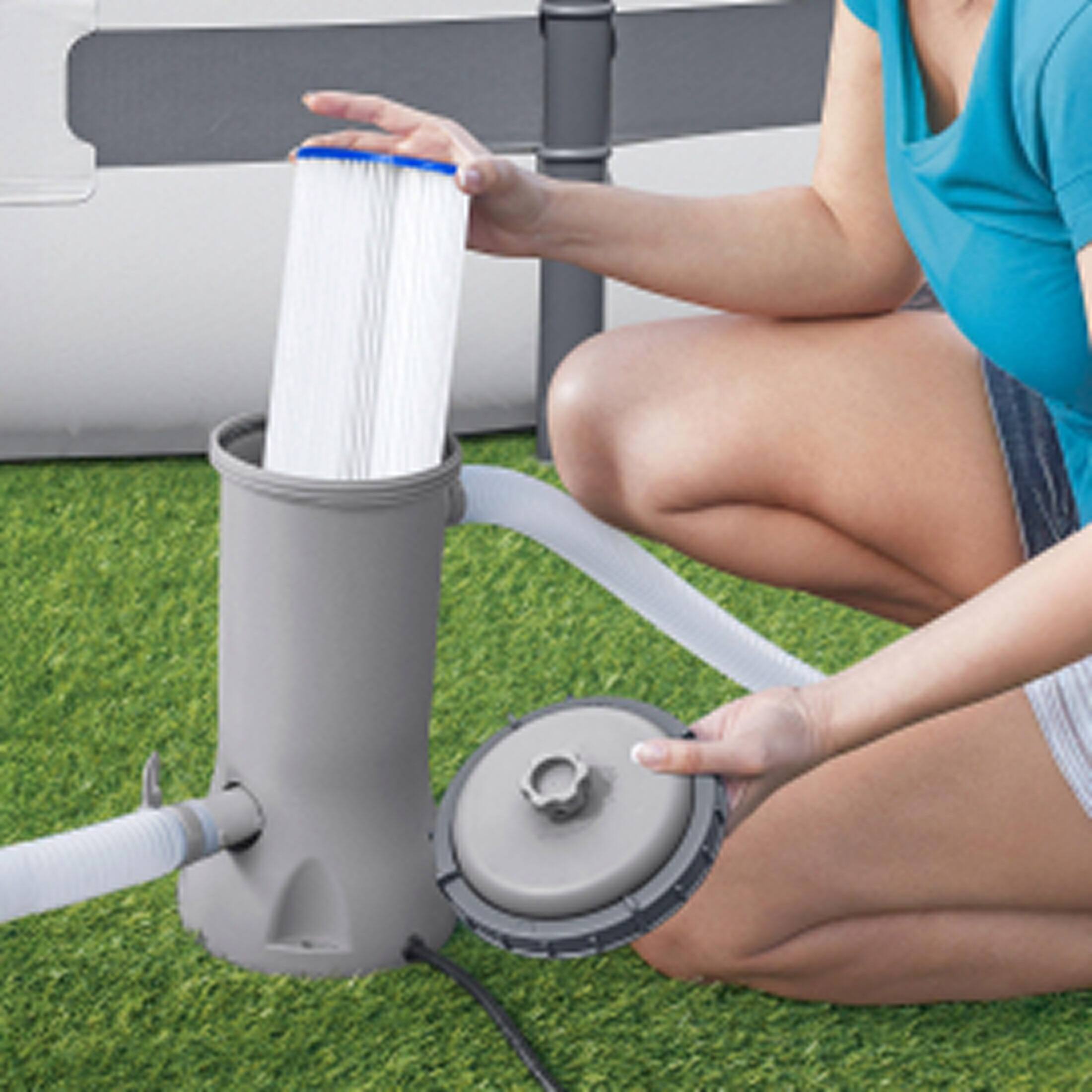 Alt View 10. Bestway - Bestway Flowclear 1,000 Gallons per Hour Above Ground Swimming Pool Filter Pump - Gray.