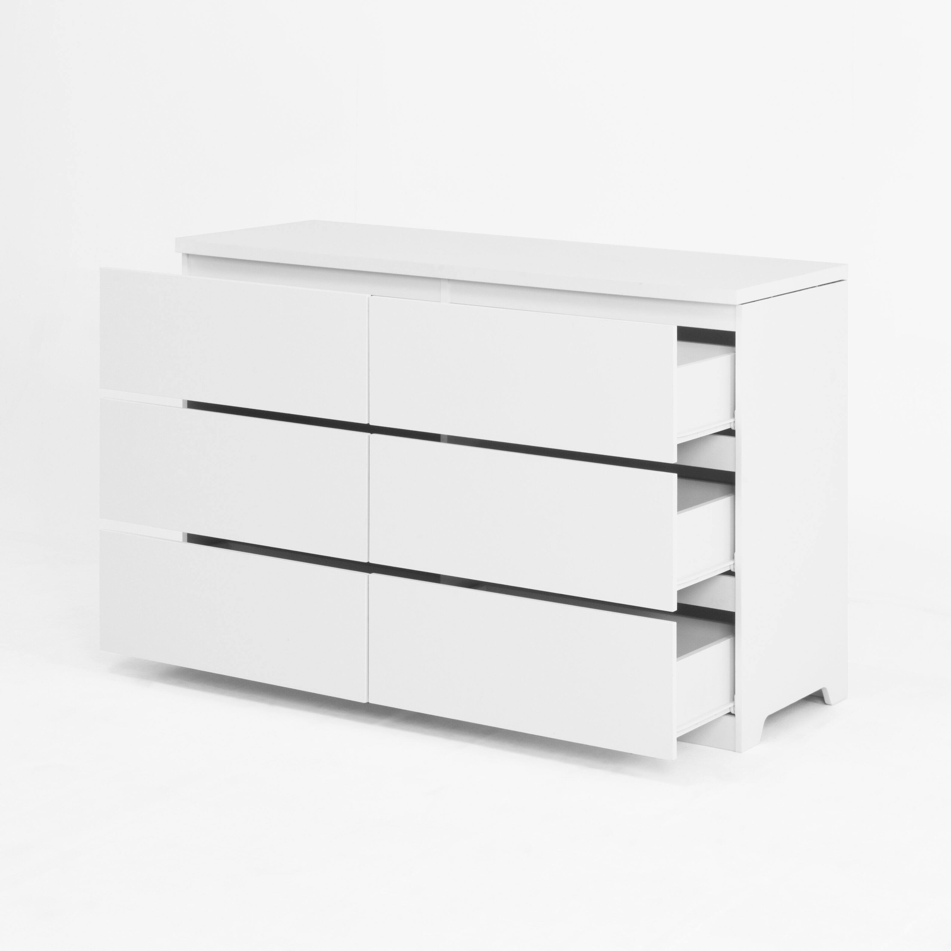 Back. Forest'nSky - White 6 drawer 47.2 in. Wide Chest of Drawers - White.