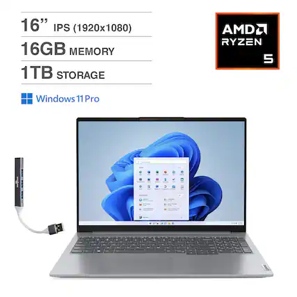 16" IPS (1920x1080)
16GB MEMORY
1TB STORAGE
AMD RYZEN 5
Windows 11 Pro