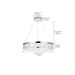 Elegant Lighting - Linden 22 inch Adjustable LED chandelier - Chrome