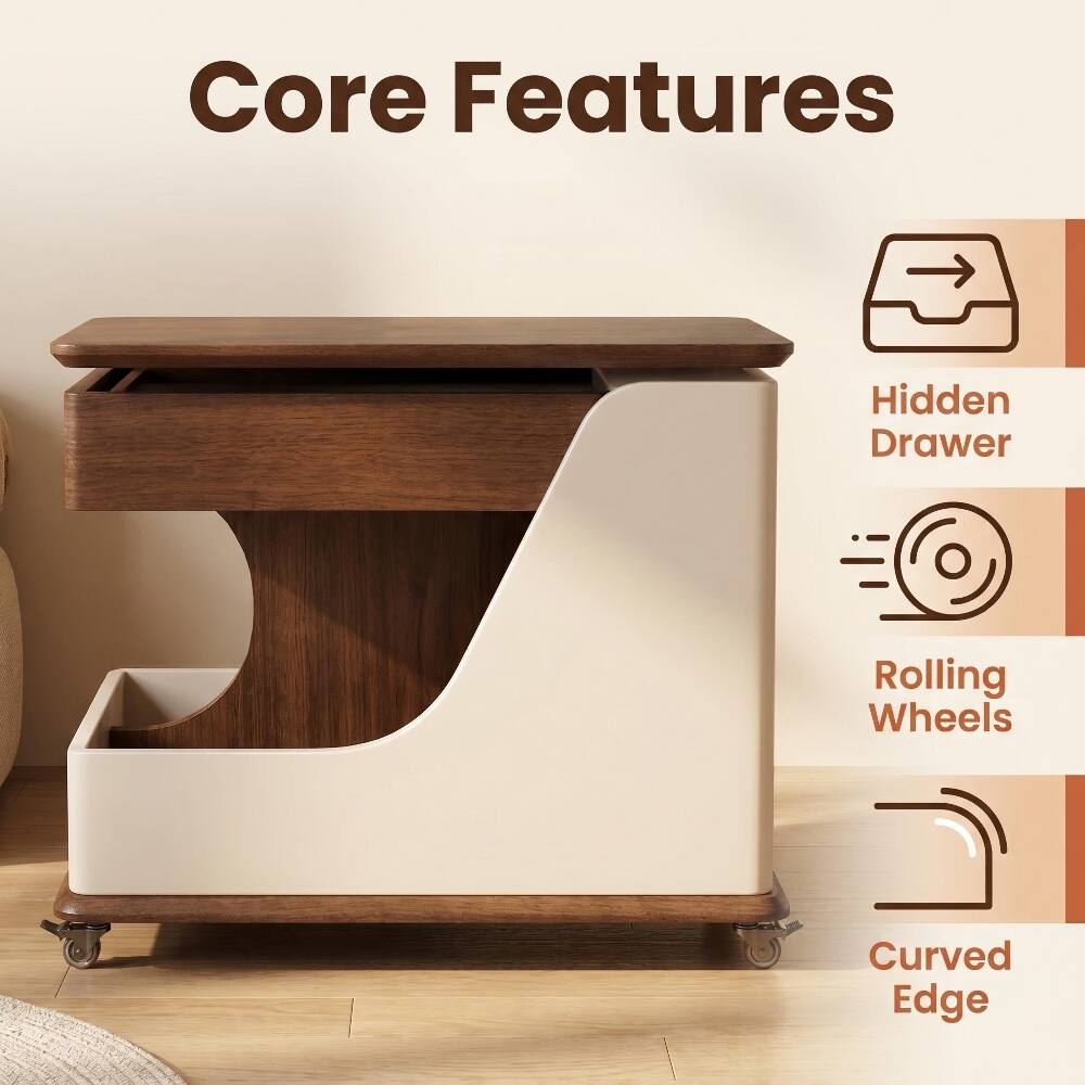 Core Features
- Hidden Drawer
- Rolling Wheels
- Curved Edge