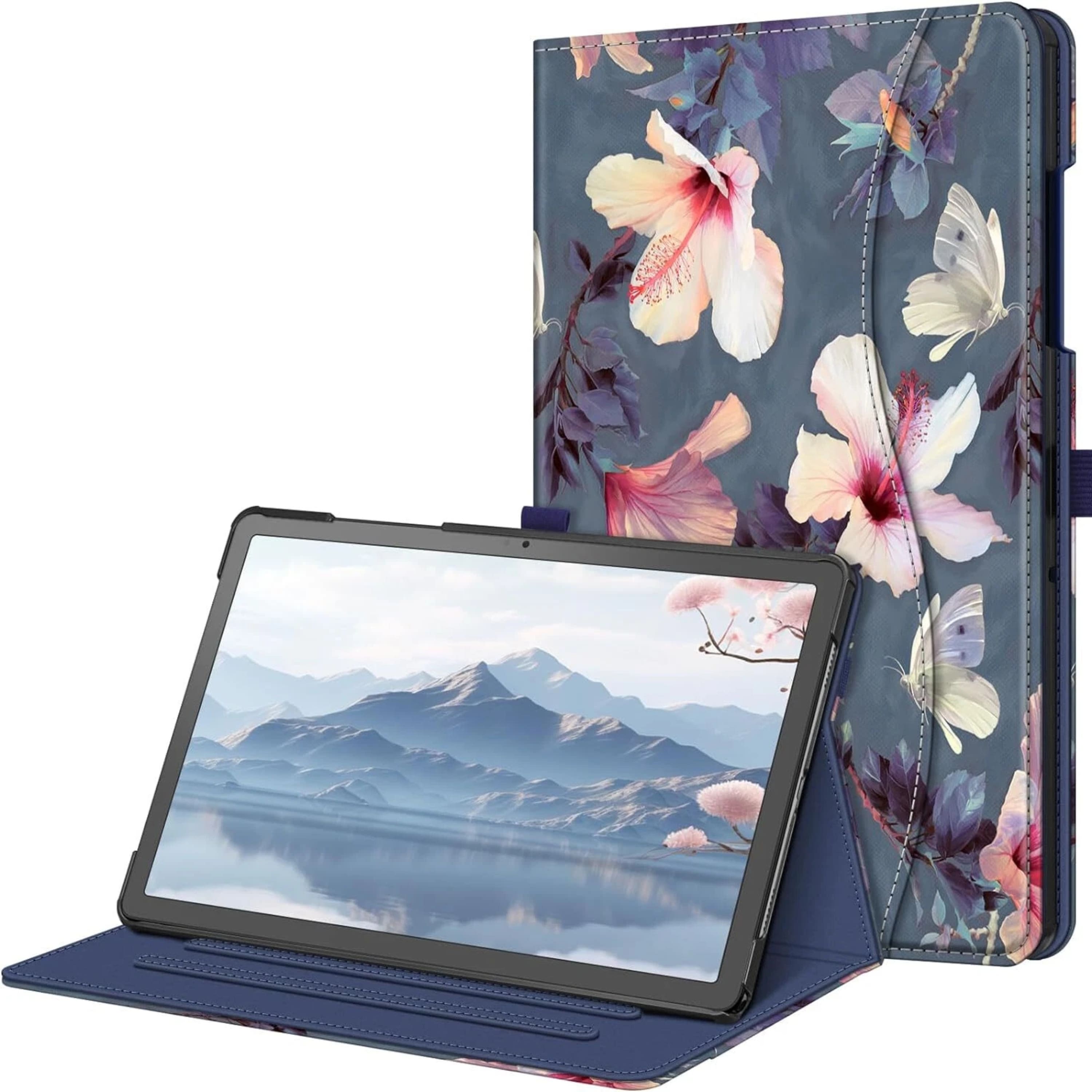 Front. Kitcheniva - Multi Angle Stand Protective Case Cover For 11'' Samsung Galaxy Tab A9+ Blooming Hibiscus - Blooming Hibiscus.