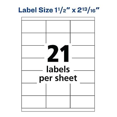 Label Size 11/2" x 21 3/16"

21 labels per sheet