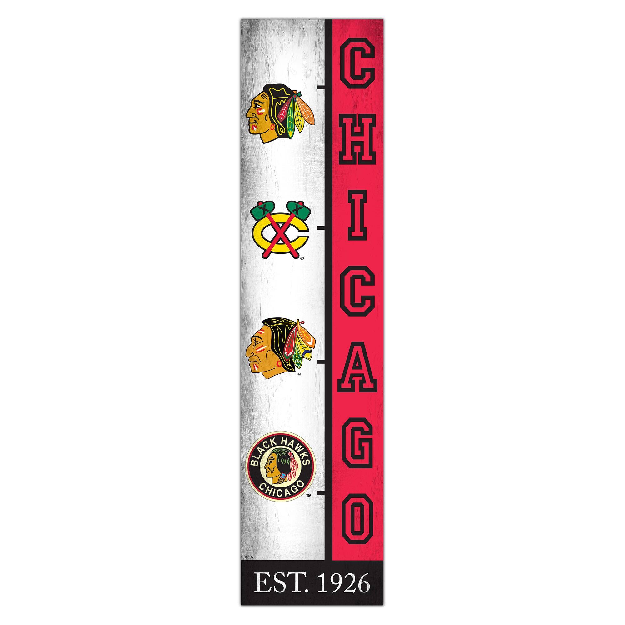 Chicago Blackhawks 6" x 24" Progression Wood Sign