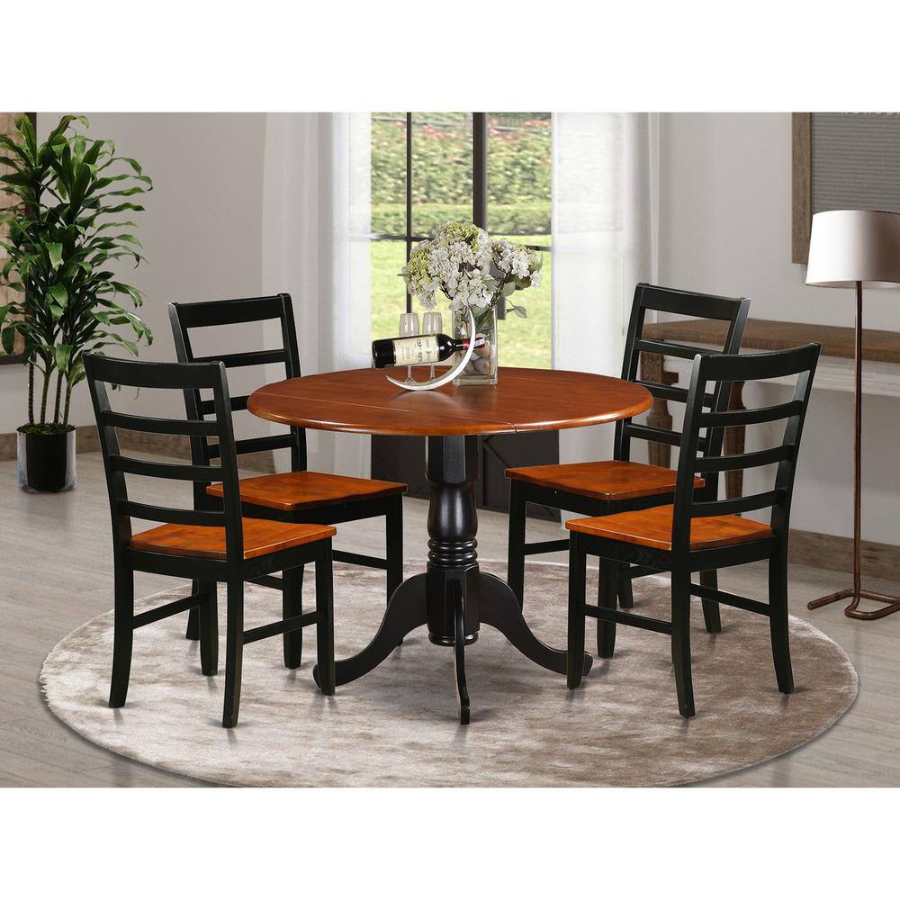 East West Furniture 5 PC Kitchen Table set Dining Table and 4 Wooden ...