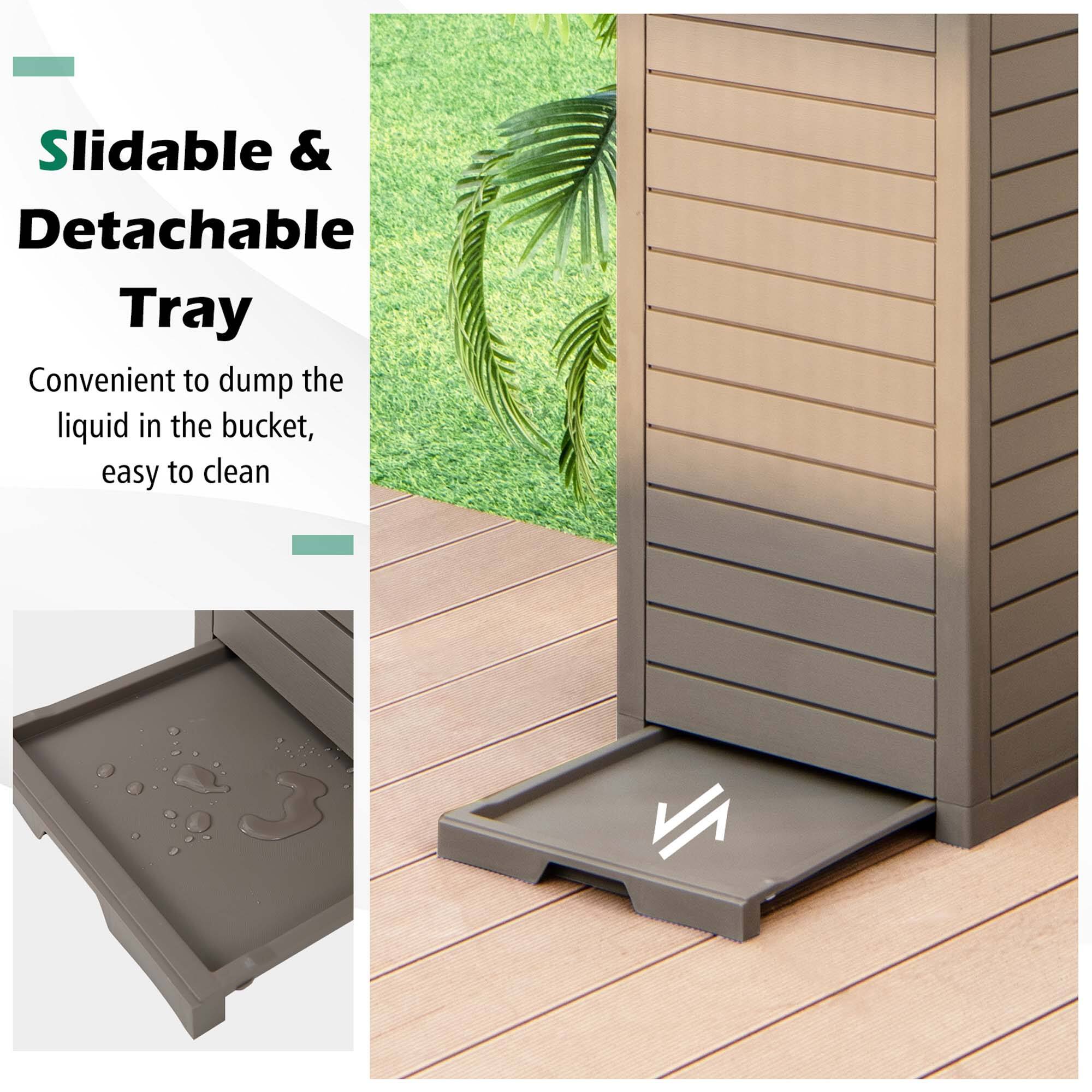 Slidable & Detachable Tray  
Convenient to dump the liquid in the bucket, easy to clean